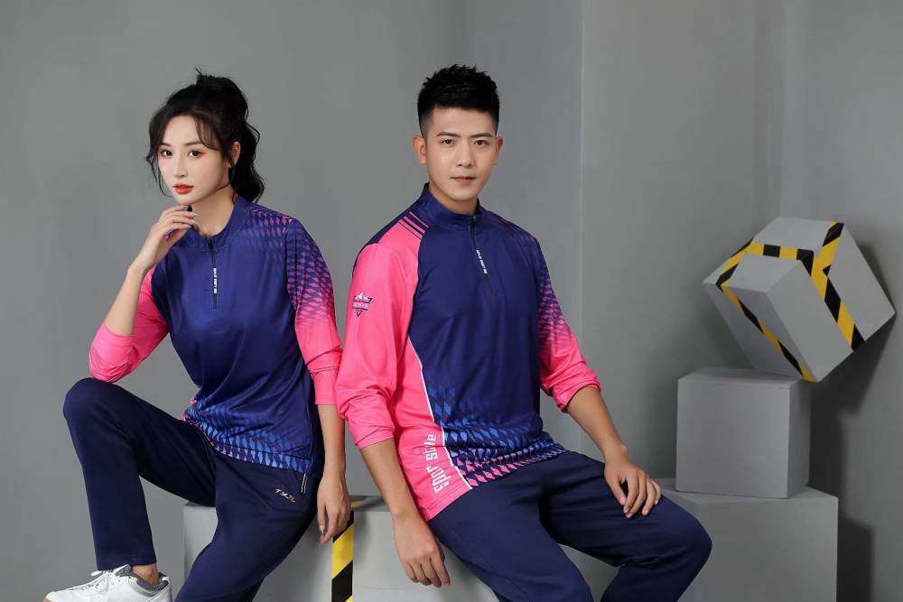 Quick drying autumn  winter long sleeved table tennis badminton jacket top casual sports volleyball half zipper