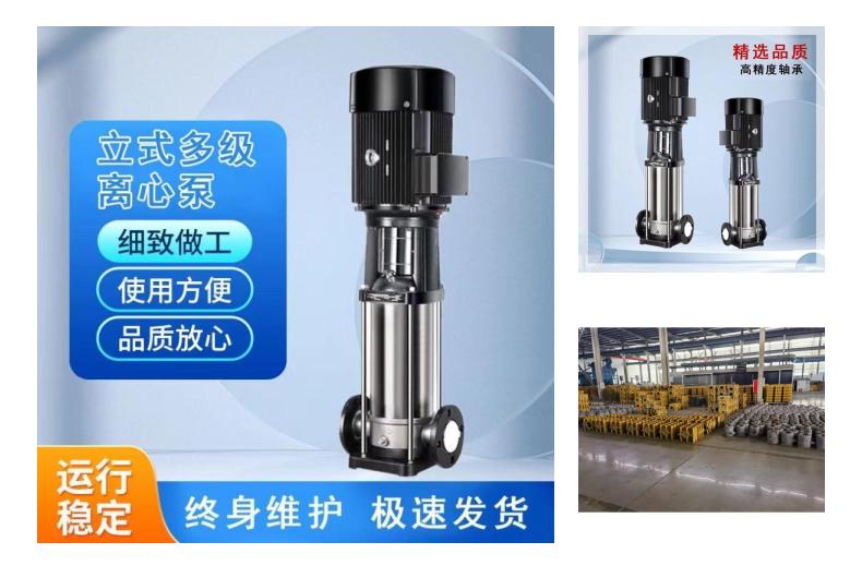 Vertical multi-stage cyclone pump 50CDL12-160 high-pressure water pump stainless steel 304 flange connection jet pump