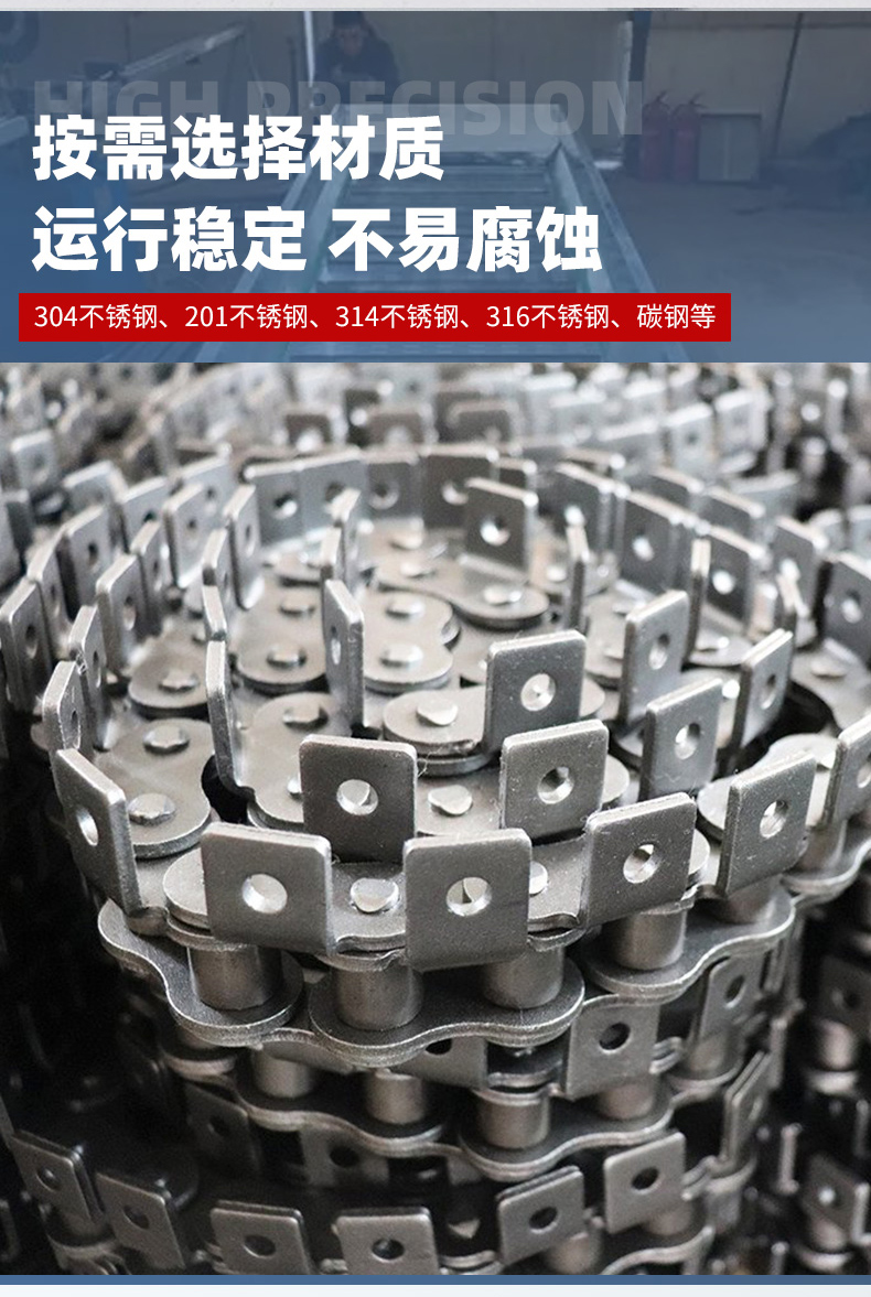 Jiayu conveyor industrial chain metal carbon steel 304 20A12A double pitch roller chain manufacturer can customize