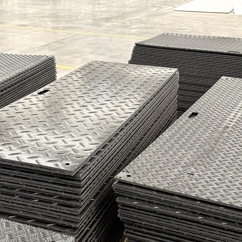 High density wear-resistant small pattern engineering construction plastic paving board customized polyethylene construction site road substrate Jiasheng