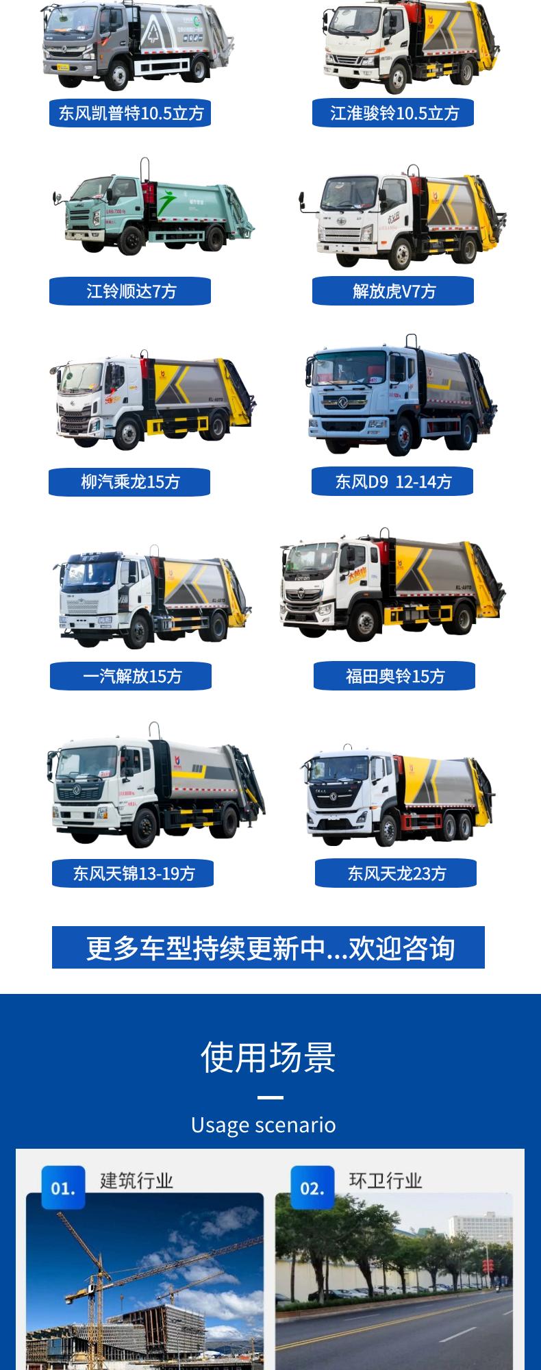 Small garbage truck, 3-way compressed garbage truck, Jianghuai Kangling H3, six speed engine, 6-speed gearbox