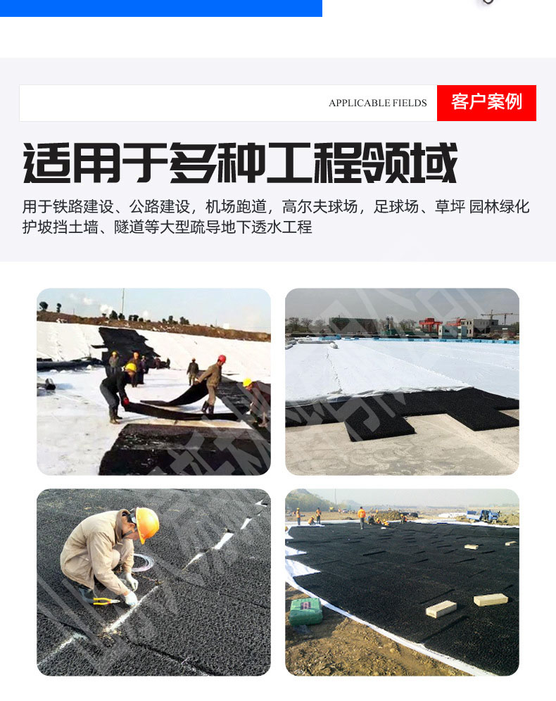 Stable performance 35mm wrapped geotextile mat for environmental repair with tangled wire mesh drainage board