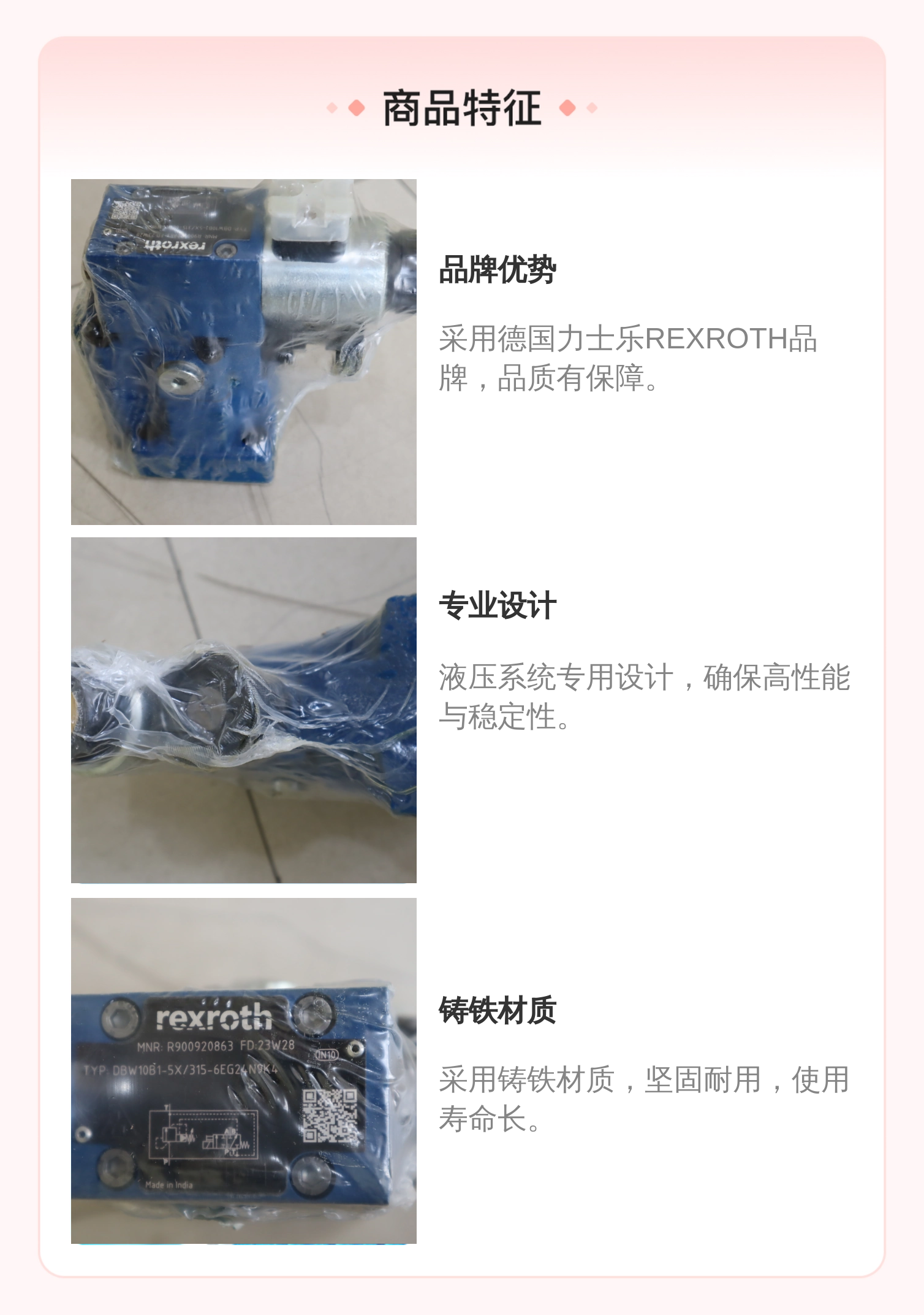 德国力士乐REXROTH品牌液压系统专用6cm蓝色铸铁溢流阀R900920863