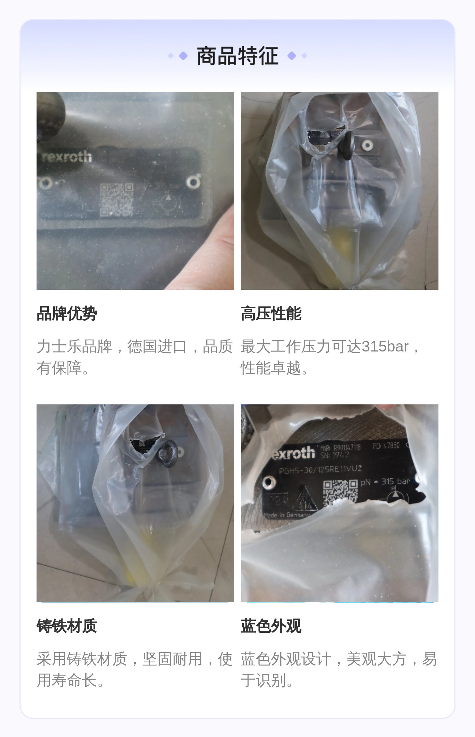 R901147118 PGH5-30/125RE11VU2 德国REXROTH力士乐高压内齿轮泵