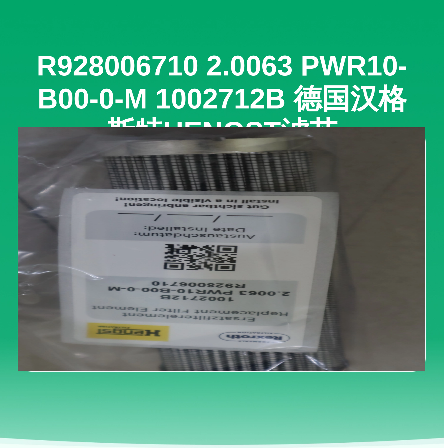 R928006710 2.0063 PWR10-B00-0-M 1002712B 德国汉格斯特HENGST滤芯