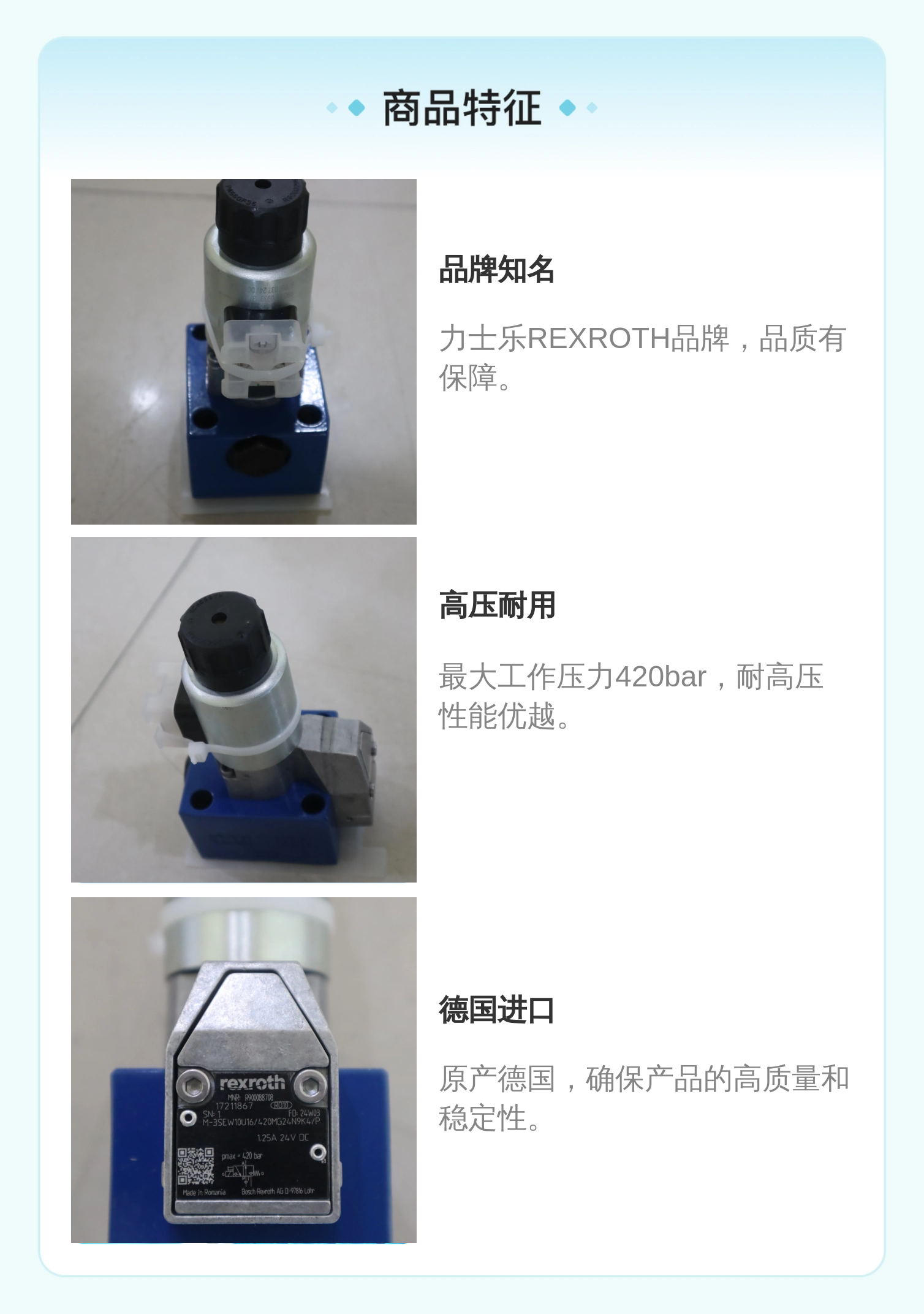 力士乐REXROTH蓝色铸铁电磁球阀R900088708德产液压元件