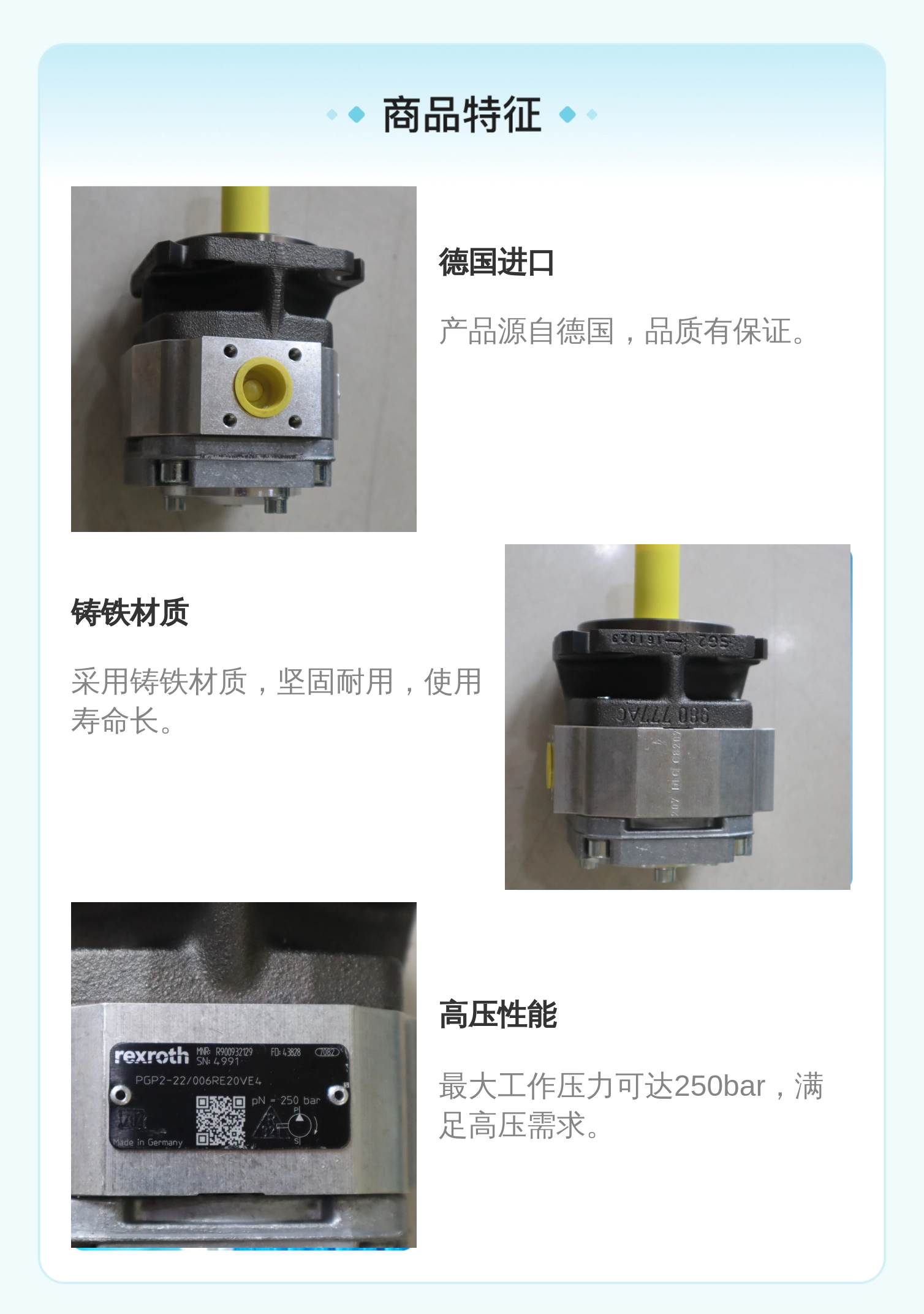 力士乐REXROTH齿轮泵 R900932129 PGP2-2X/006RE20VE4 德国进口
