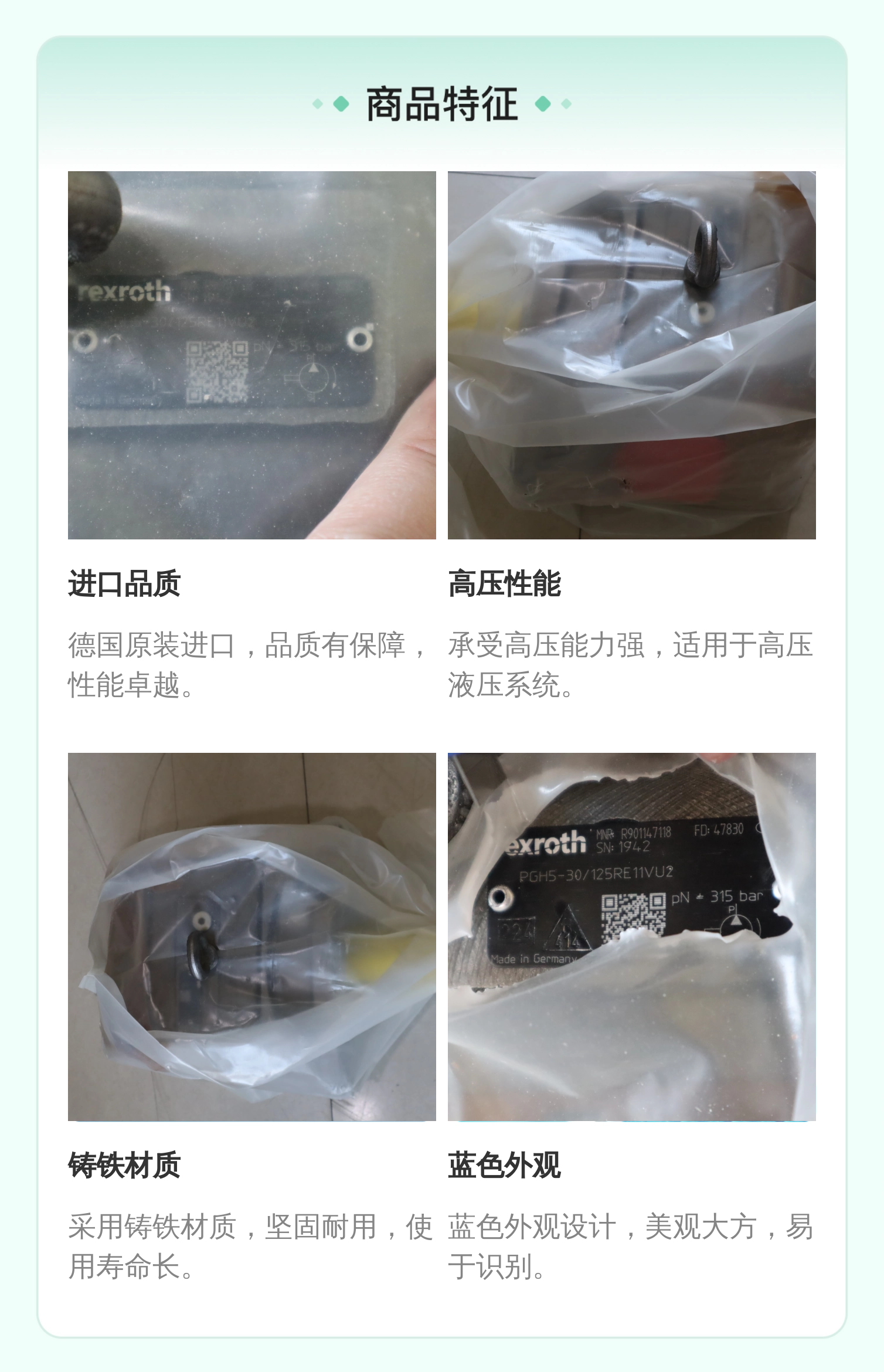 R901147118 PGH5-3X/125RE11VU2 德国REXROTH力士乐高压内齿轮泵