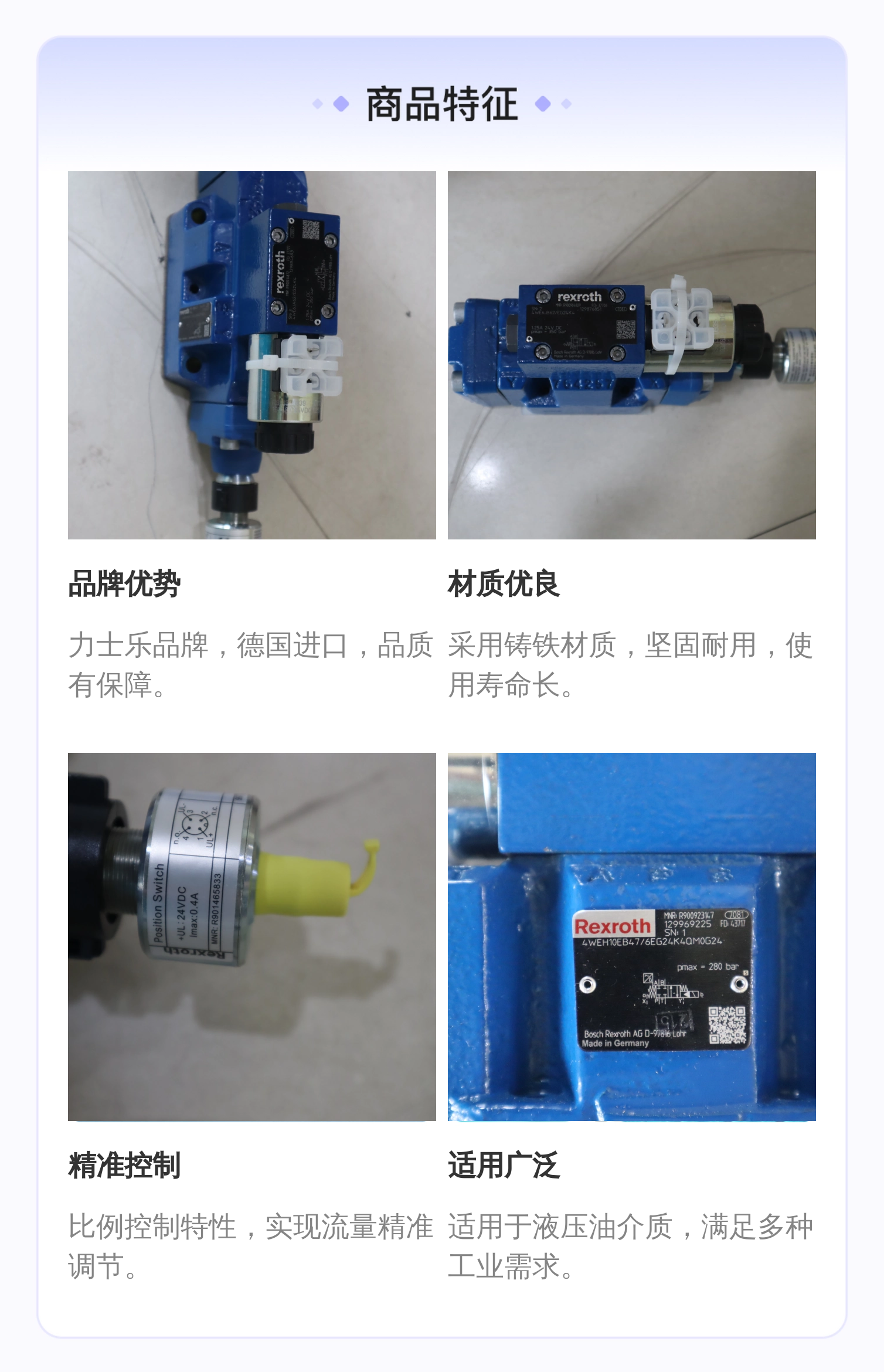 德国力士乐REXROTH蓝色铸铁电液阀R900923147