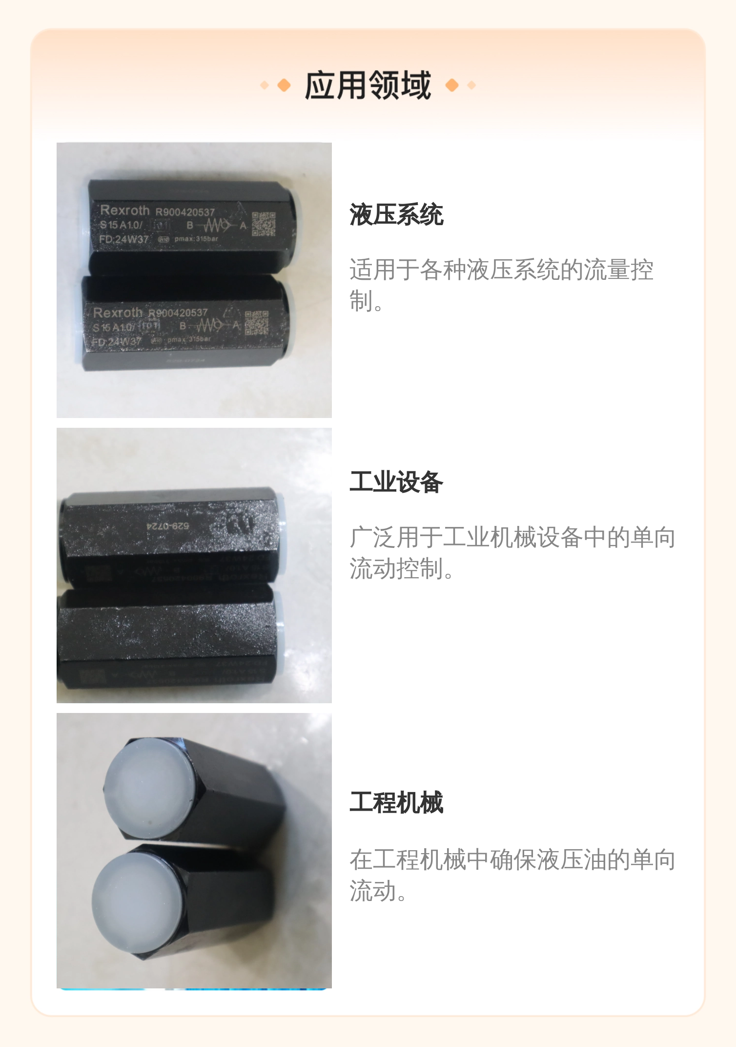 R900420537 S15A1.0/ 德国力士乐REXROTH单向阀