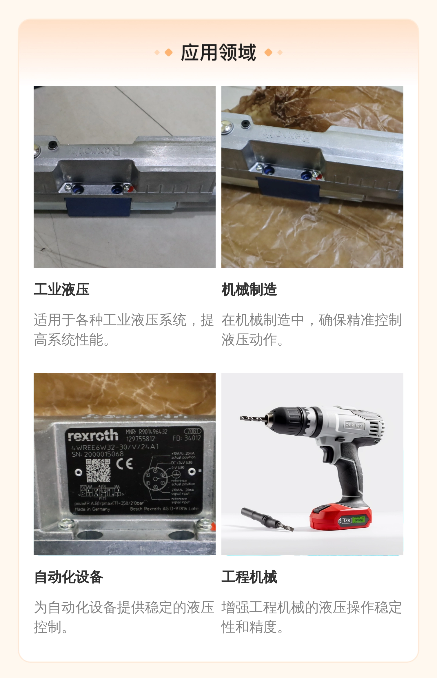 伺服阀R901496432 4WREE6W32-30/V/24A1 德国力士乐REXROTH比例阀