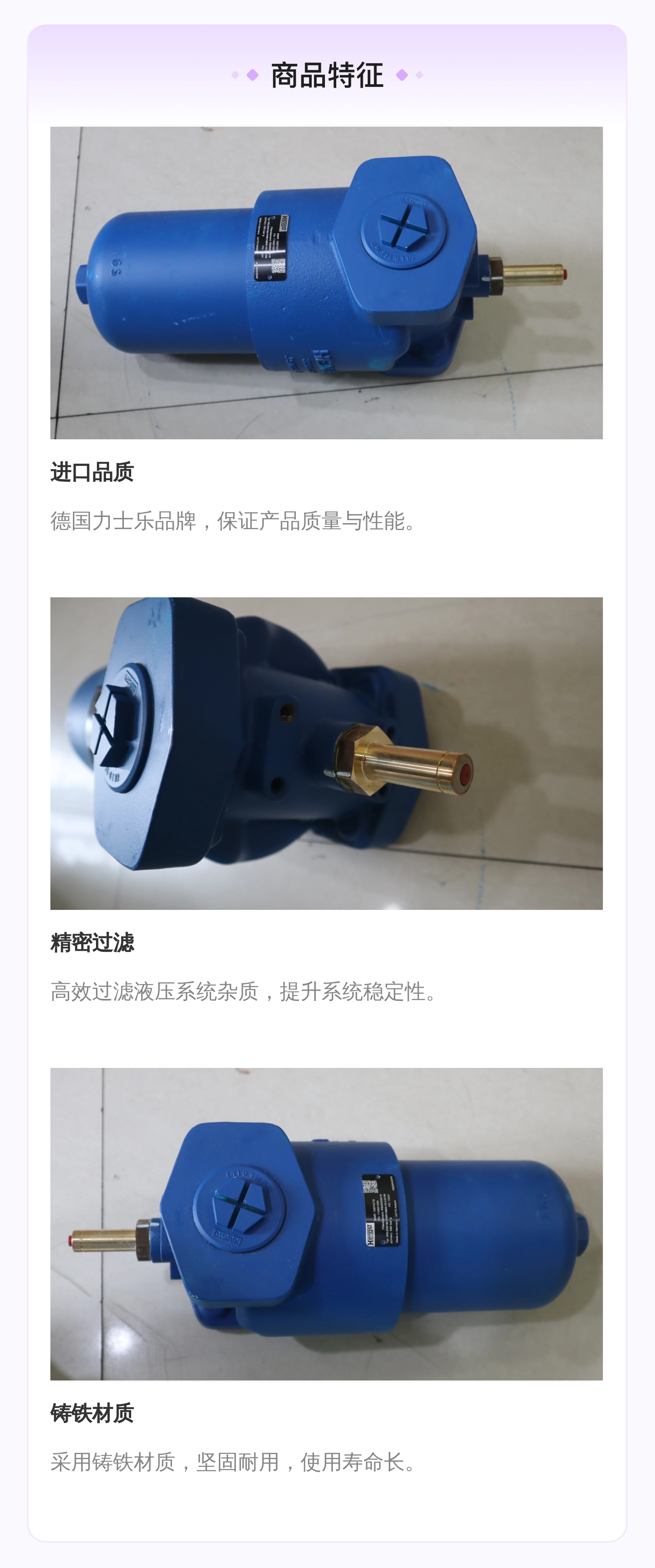 力士乐REXROTH蓝色液压系统过滤器R928033549型