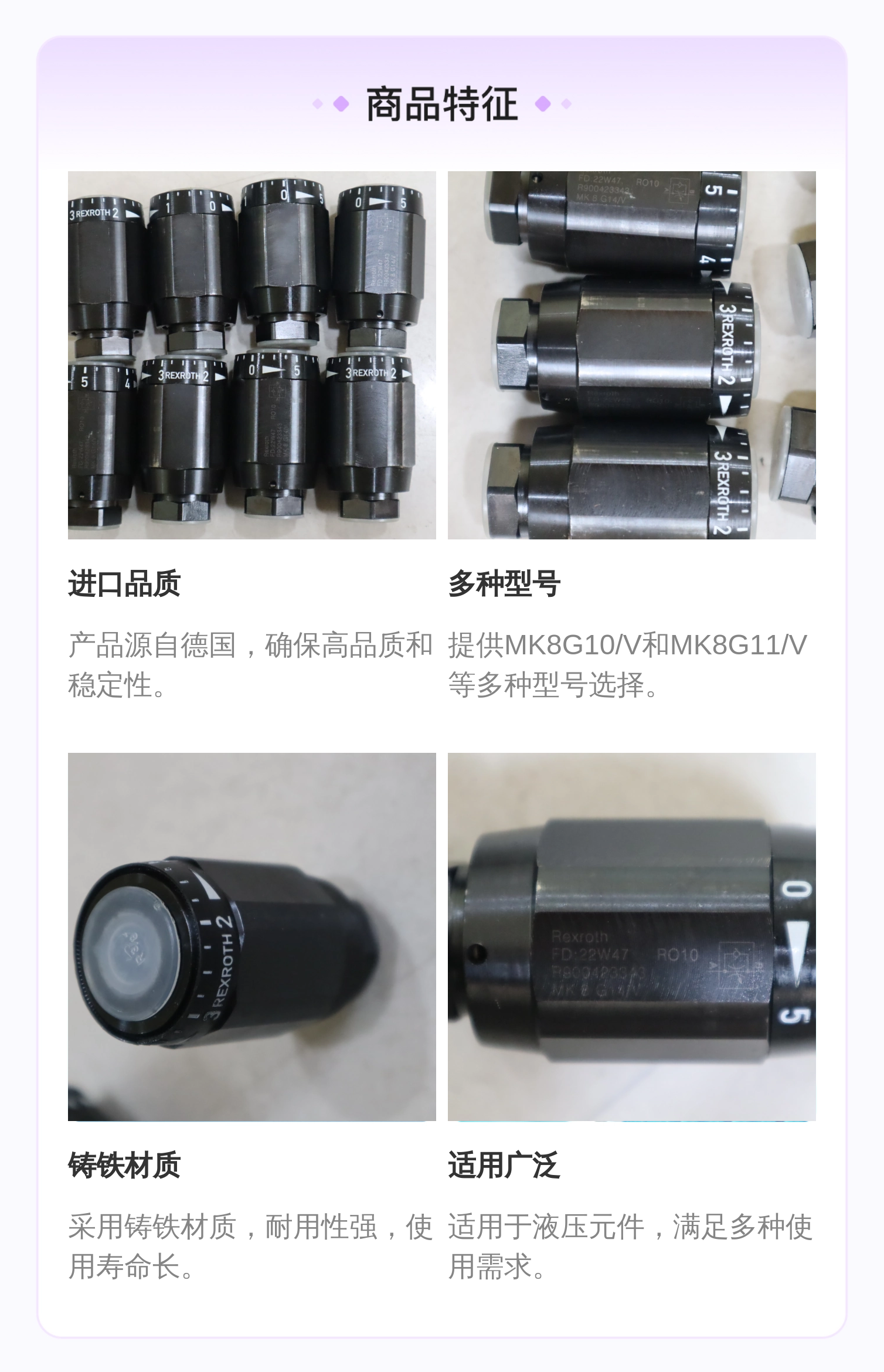 精品R900423343 MK8G10/V MK8G11/V 德国力士乐REXROTH单向阀