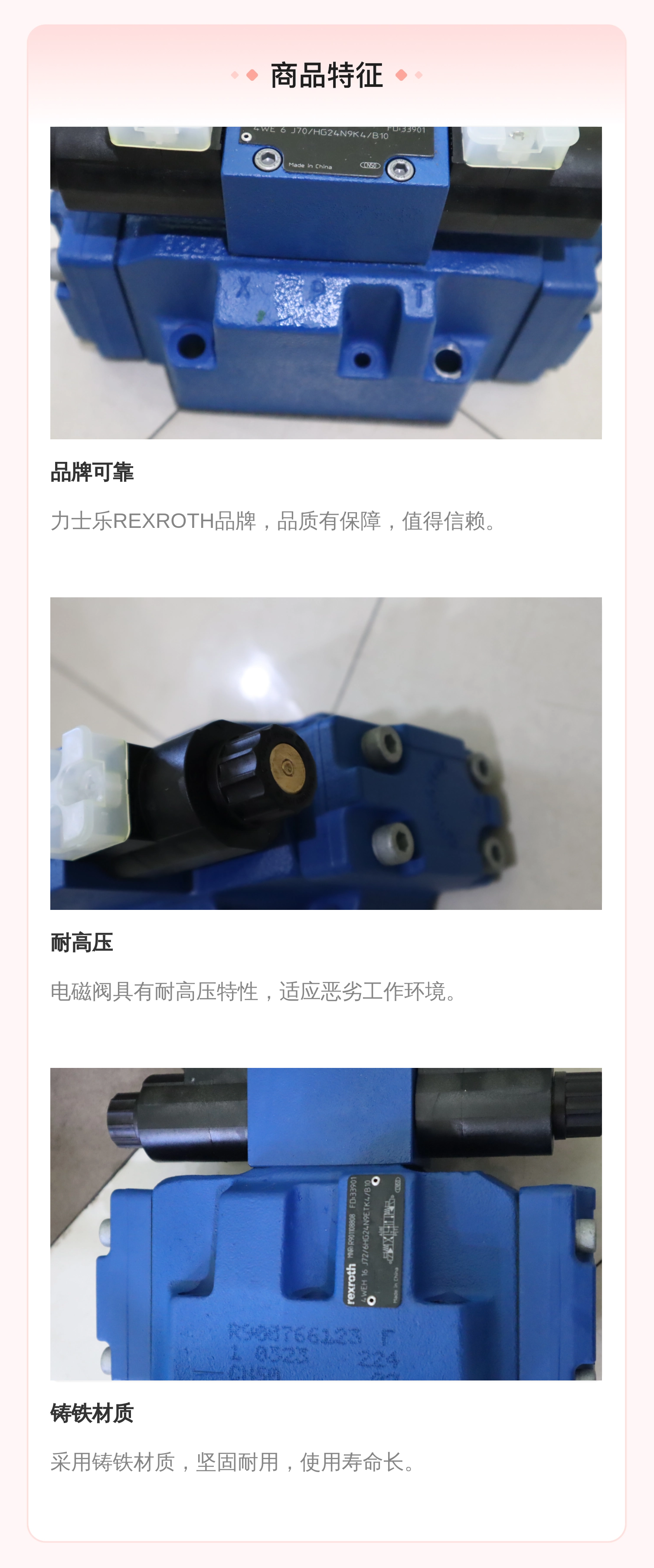 力士乐REXROTH蓝色铸铁电磁阀R901108990液压系统专用