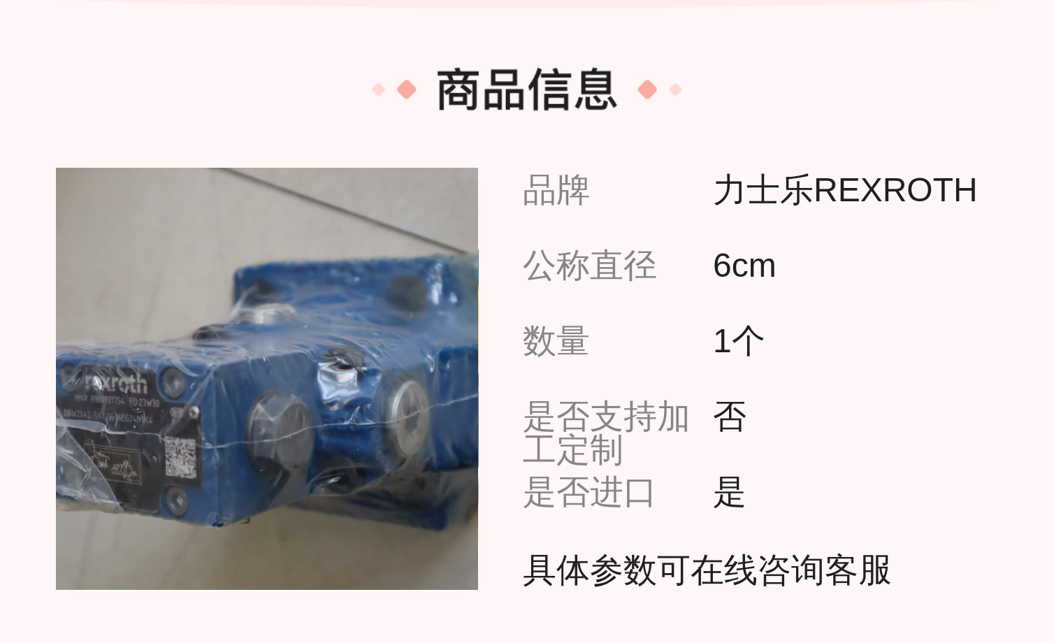 R900921754 DBW20A2-52/315-6EG24N9K4 德国力士乐REXROTH溢流阀