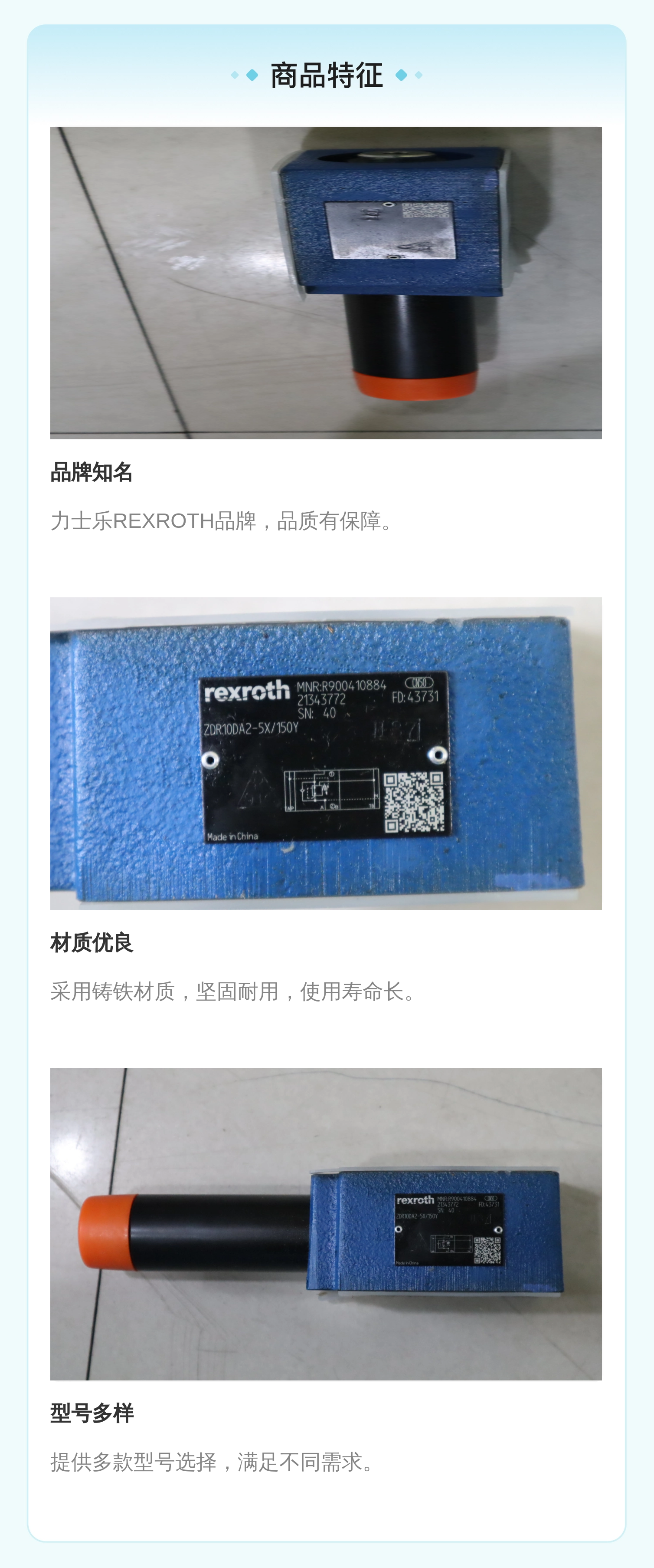 力士乐REXROTH蓝色铸铁减压阀R900410884多款型号