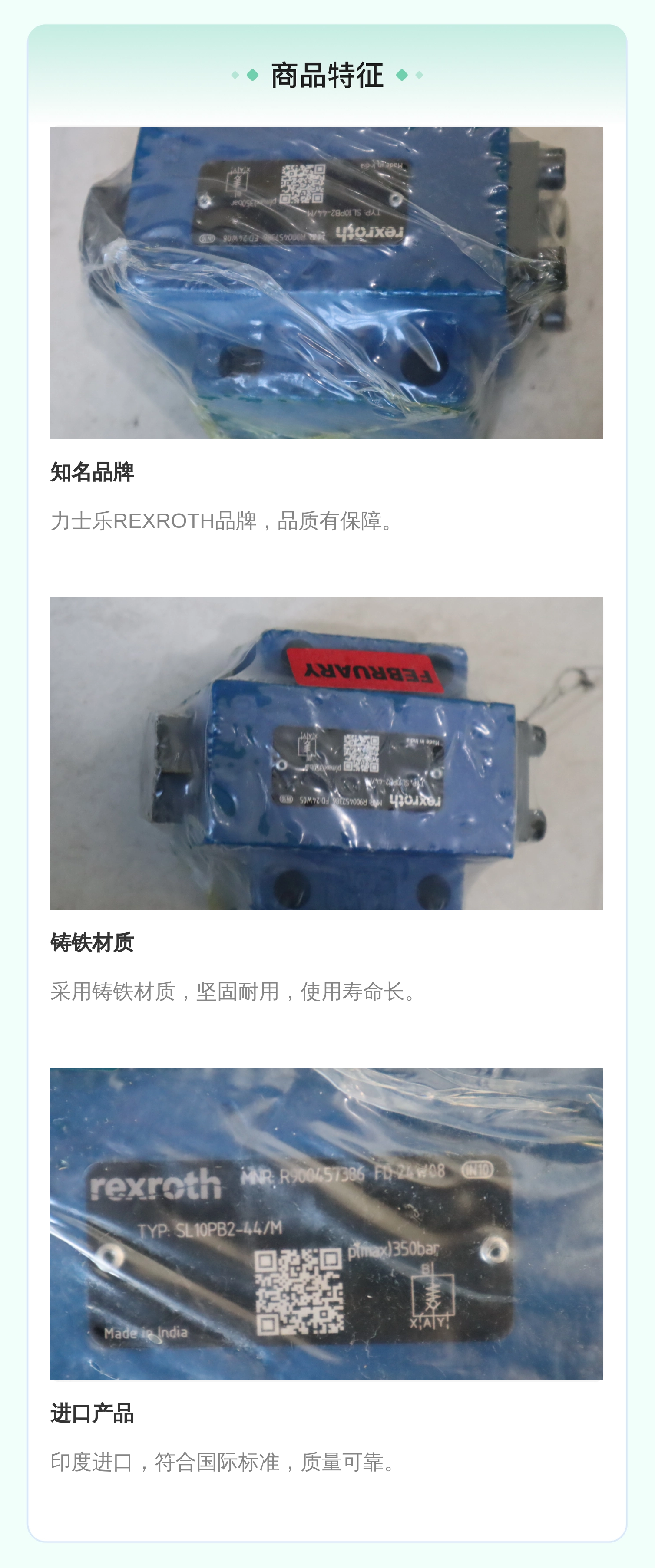 SL10PB2-42/M SL10PB2-43/M R900457386 德国力士乐REXROTH单向阀