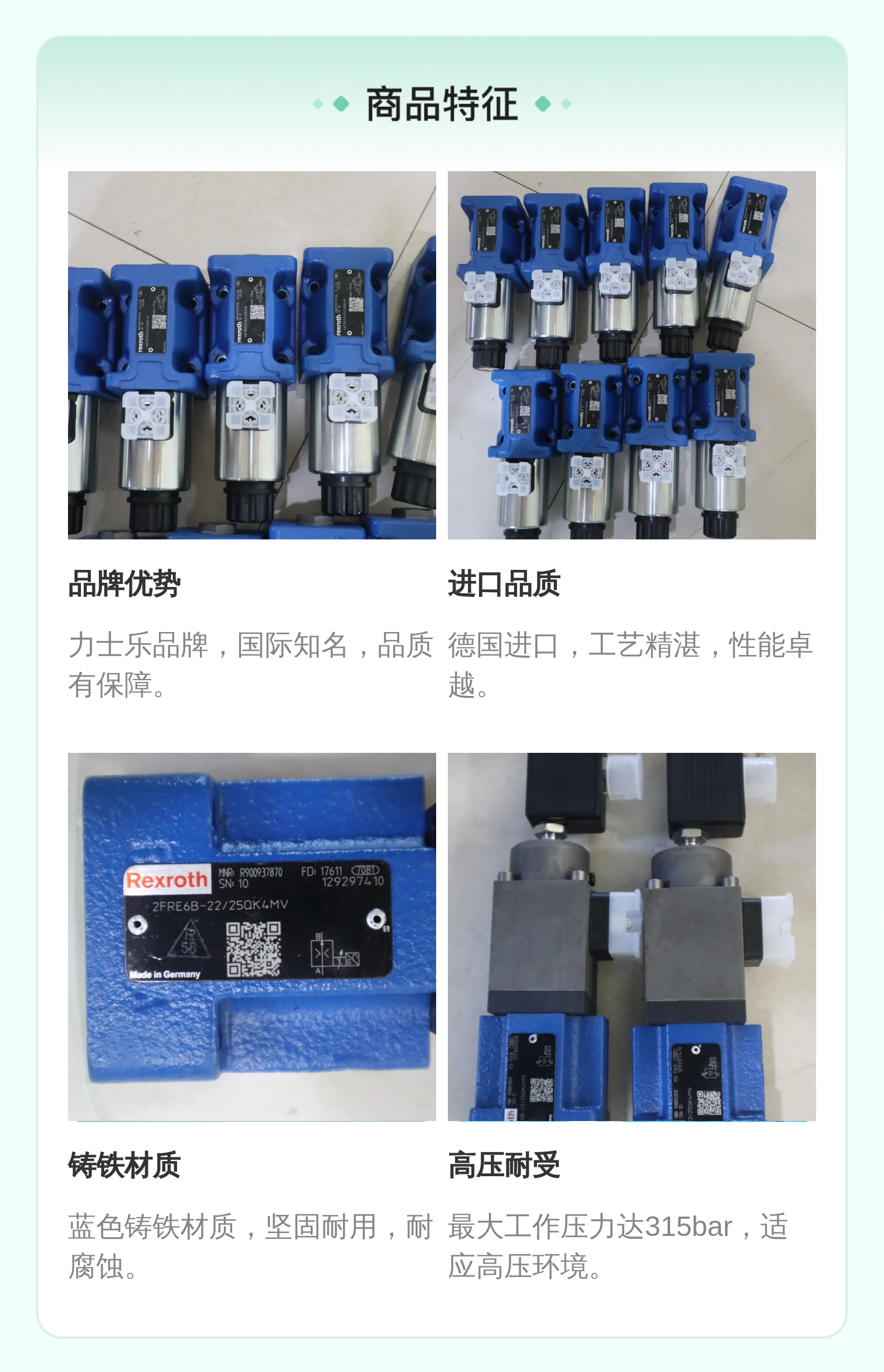 力士乐REXROTH R901278772液压电磁阀 蓝色铸铁材质 德国进口