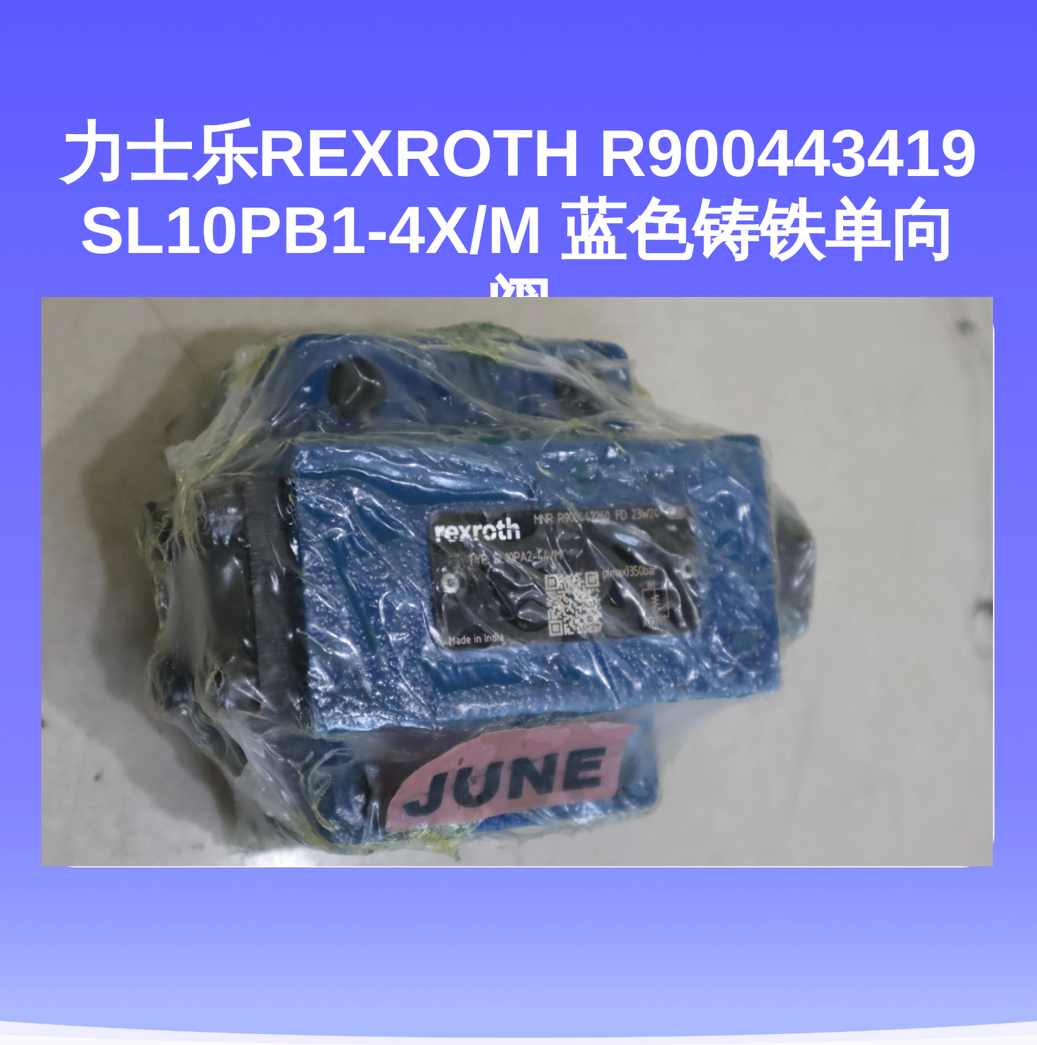 力士乐REXROTH R900443419 SL10PB1-4X/M 蓝色铸铁单向阀