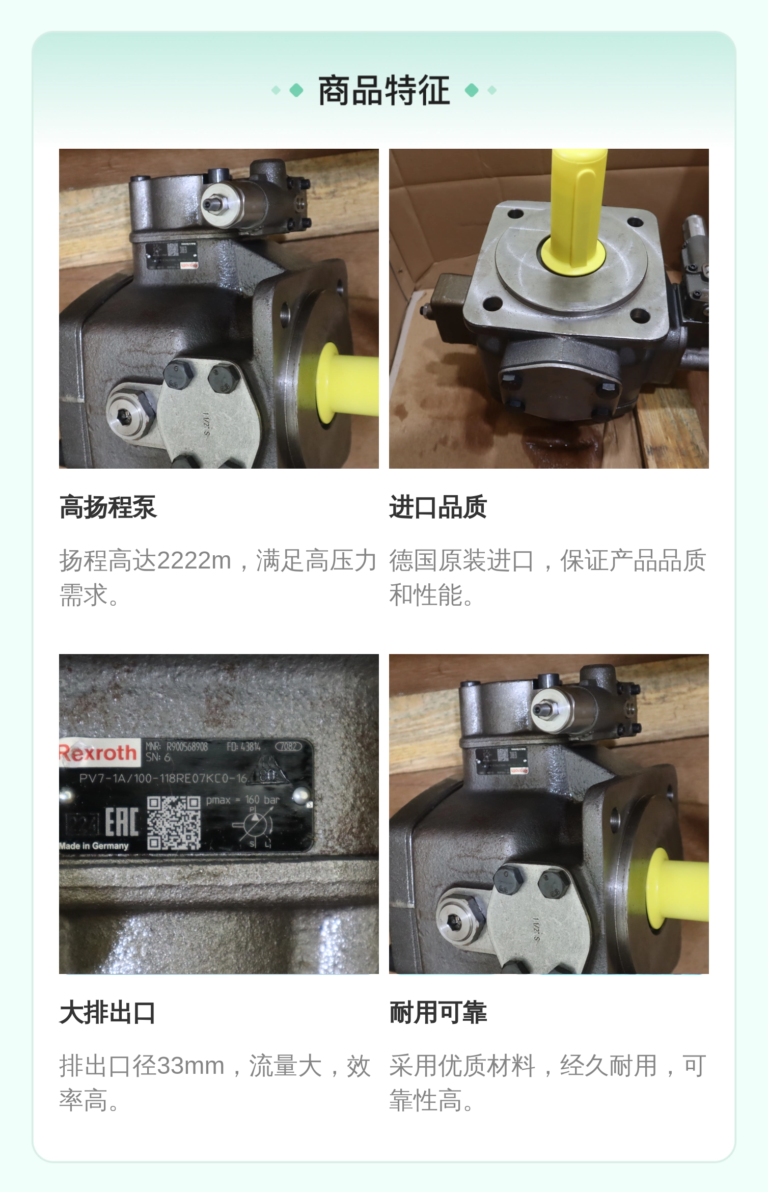 力士乐REXROTH R900568908 高扬程2222m液压系统叶片泵