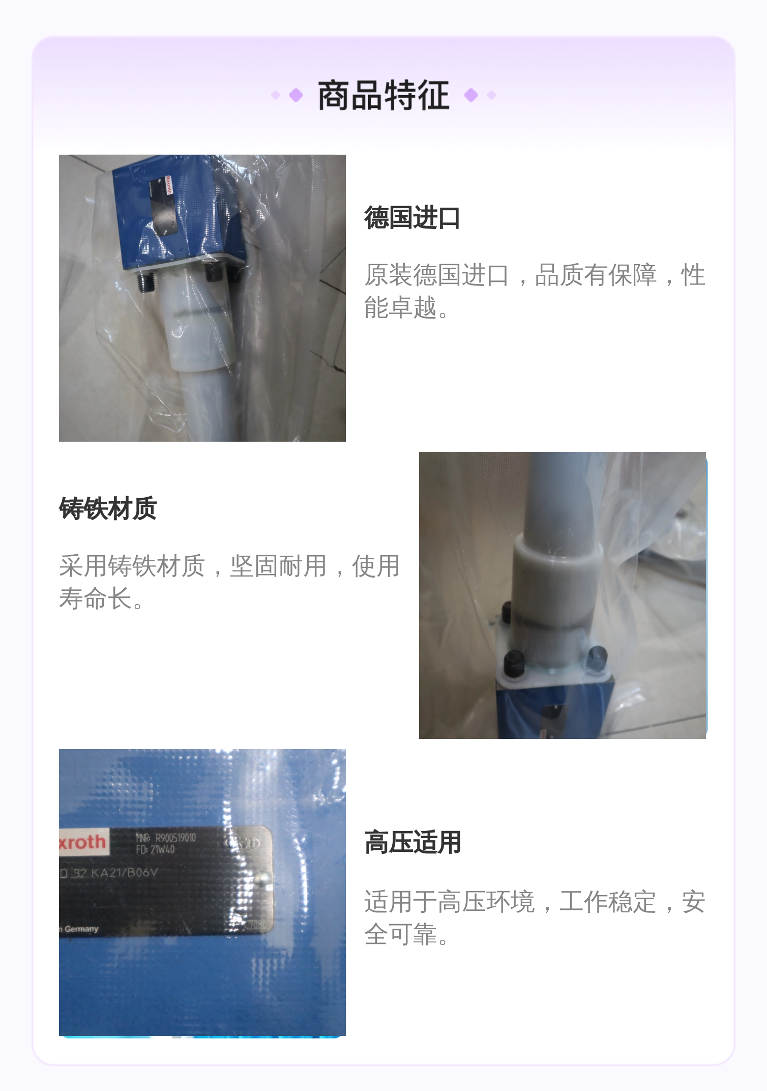 力士乐REXROTH精品平衡阀 R900519010 德国进口 铸铁材质