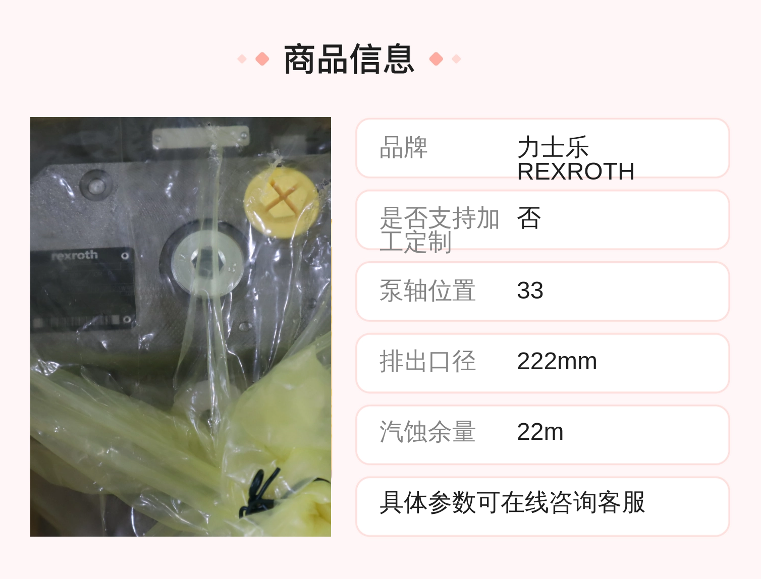 A4VSO71DR/10R-PPB13N00 R902423294 德国力士乐REXROTH柱塞泵