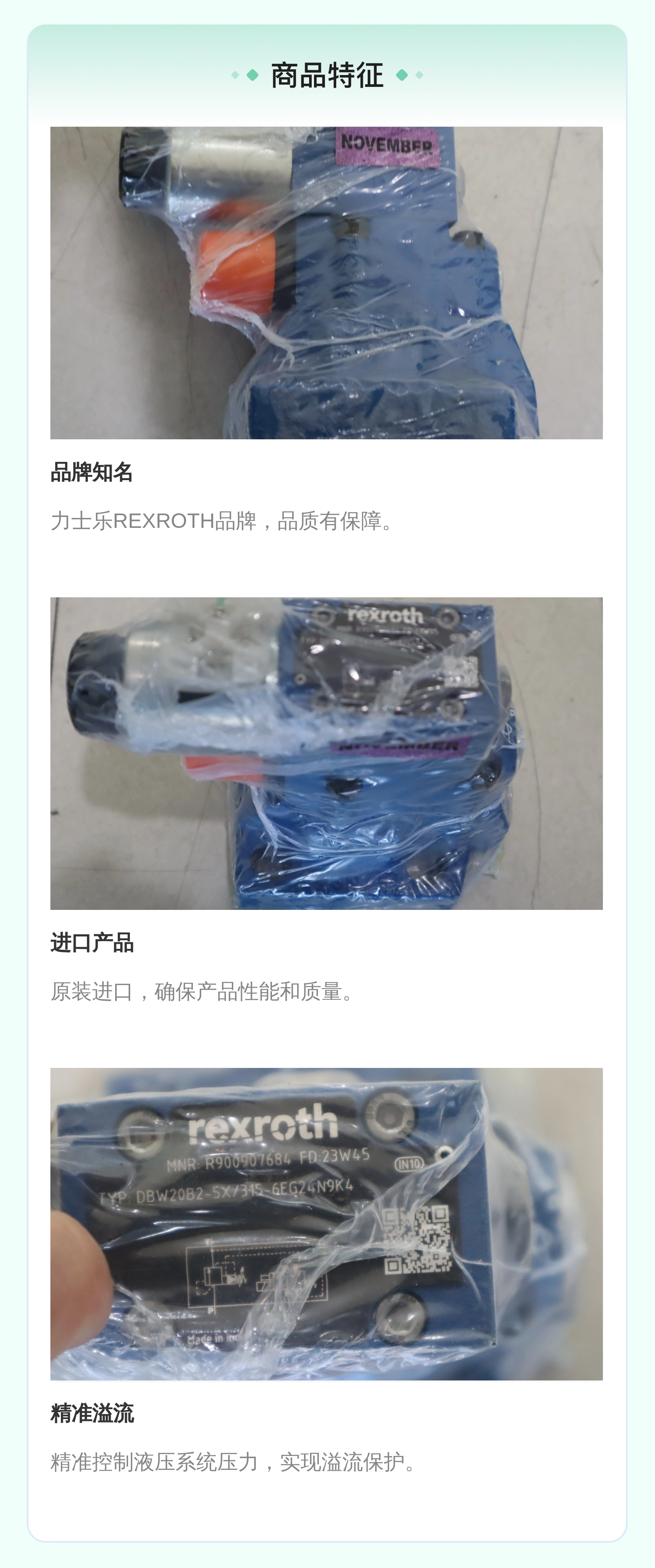 DBW20B2-5X/315-6EG24N9K4 R900907684 德国力士乐REXROTH溢流阀