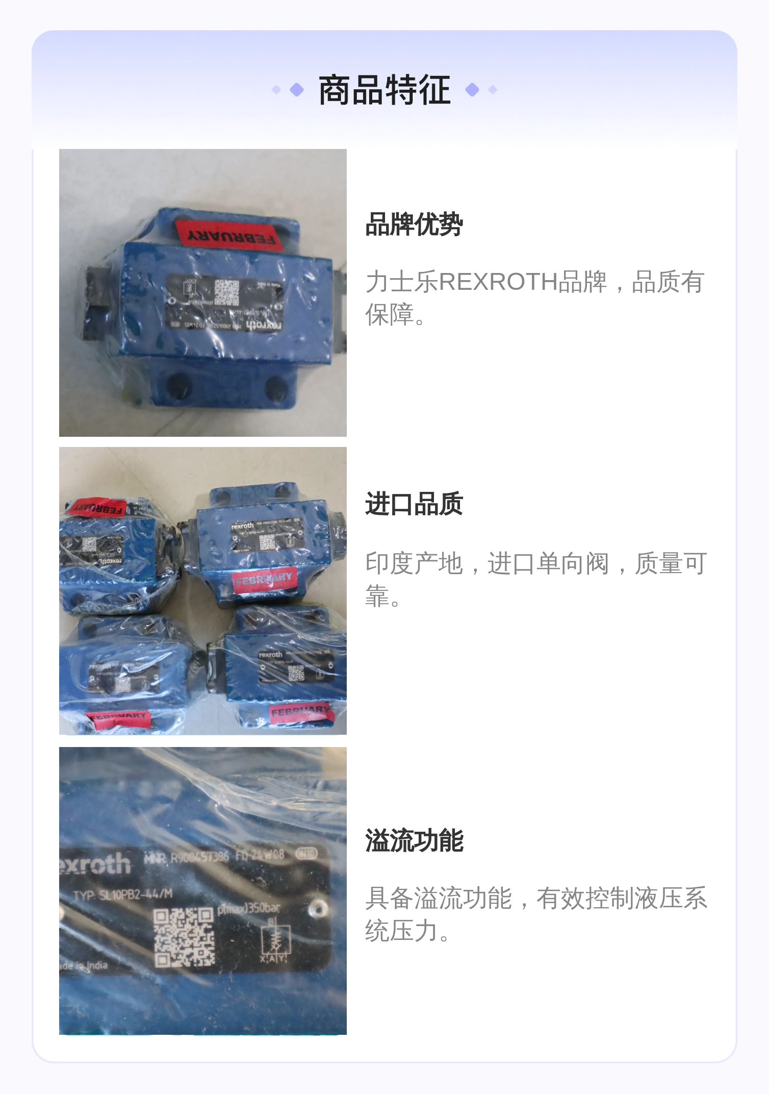 SL10PB2-40/M SL10PB2-41/M R900457386 德国力士乐REXROTH单向阀