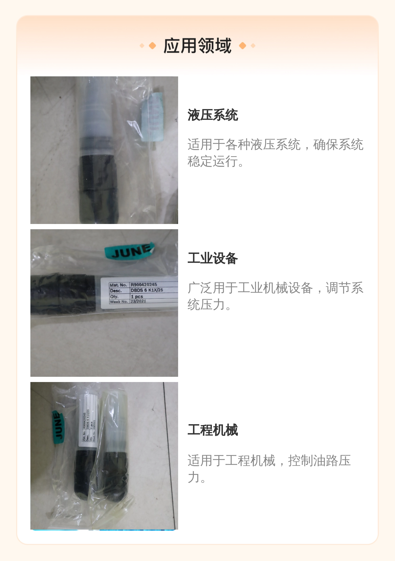 力士乐REXROTH液压系统专用溢流阀DBDS6K1C/25 德国进口铸铁材质