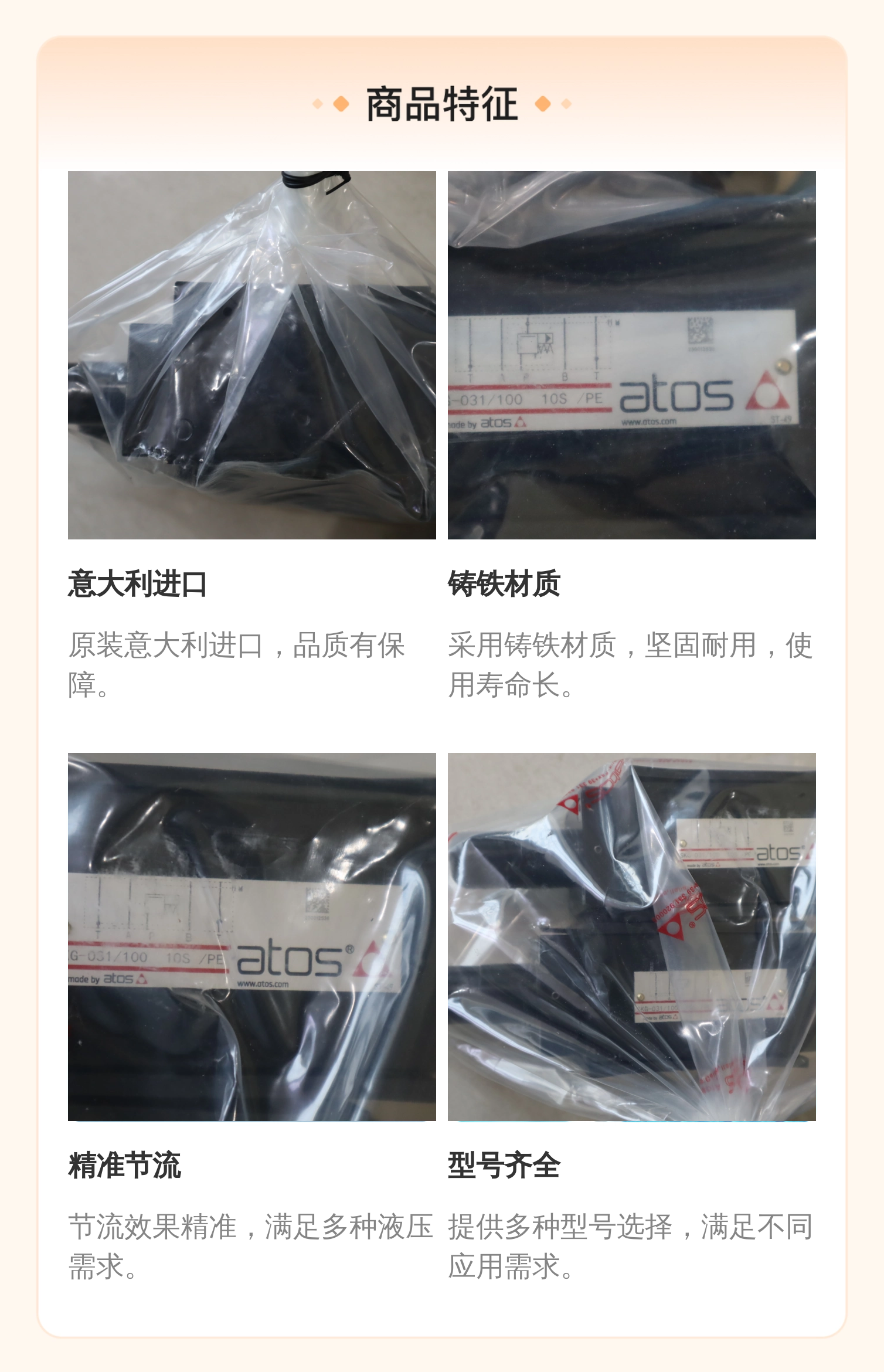 阿托斯ATOS意大利进口SKG-031/100 10S/PE节流阀