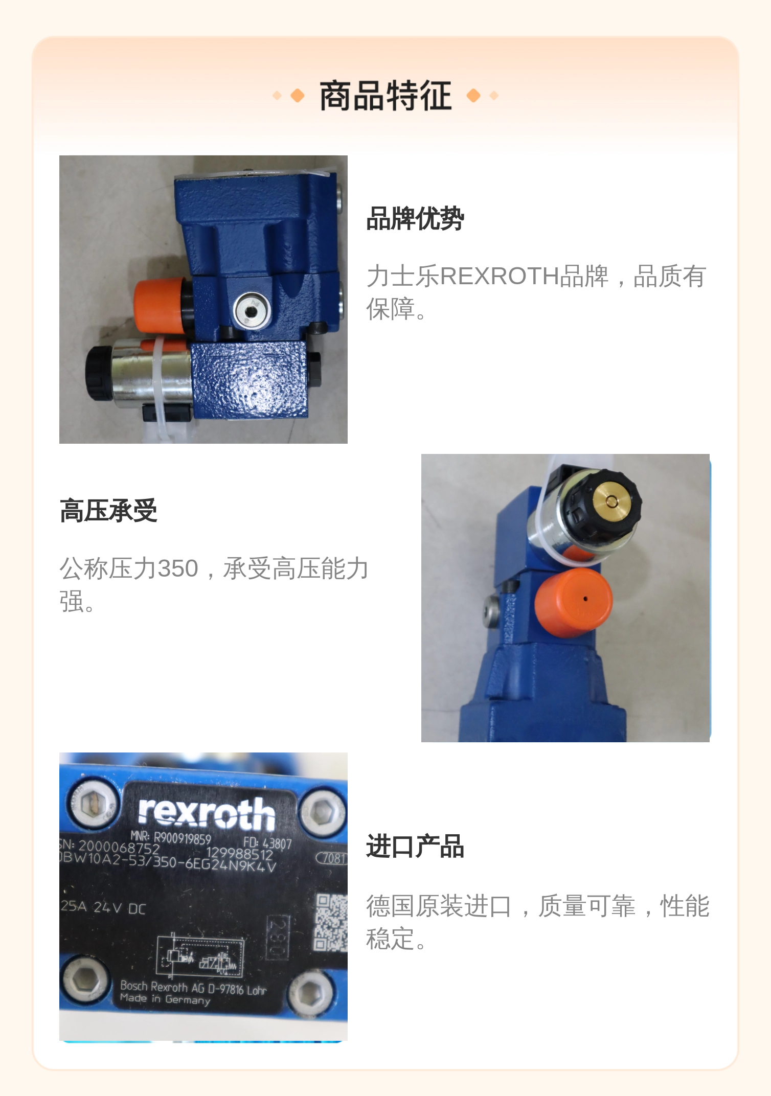 力士乐REXROTH溢流阀 R900919859 DBW10A2型号