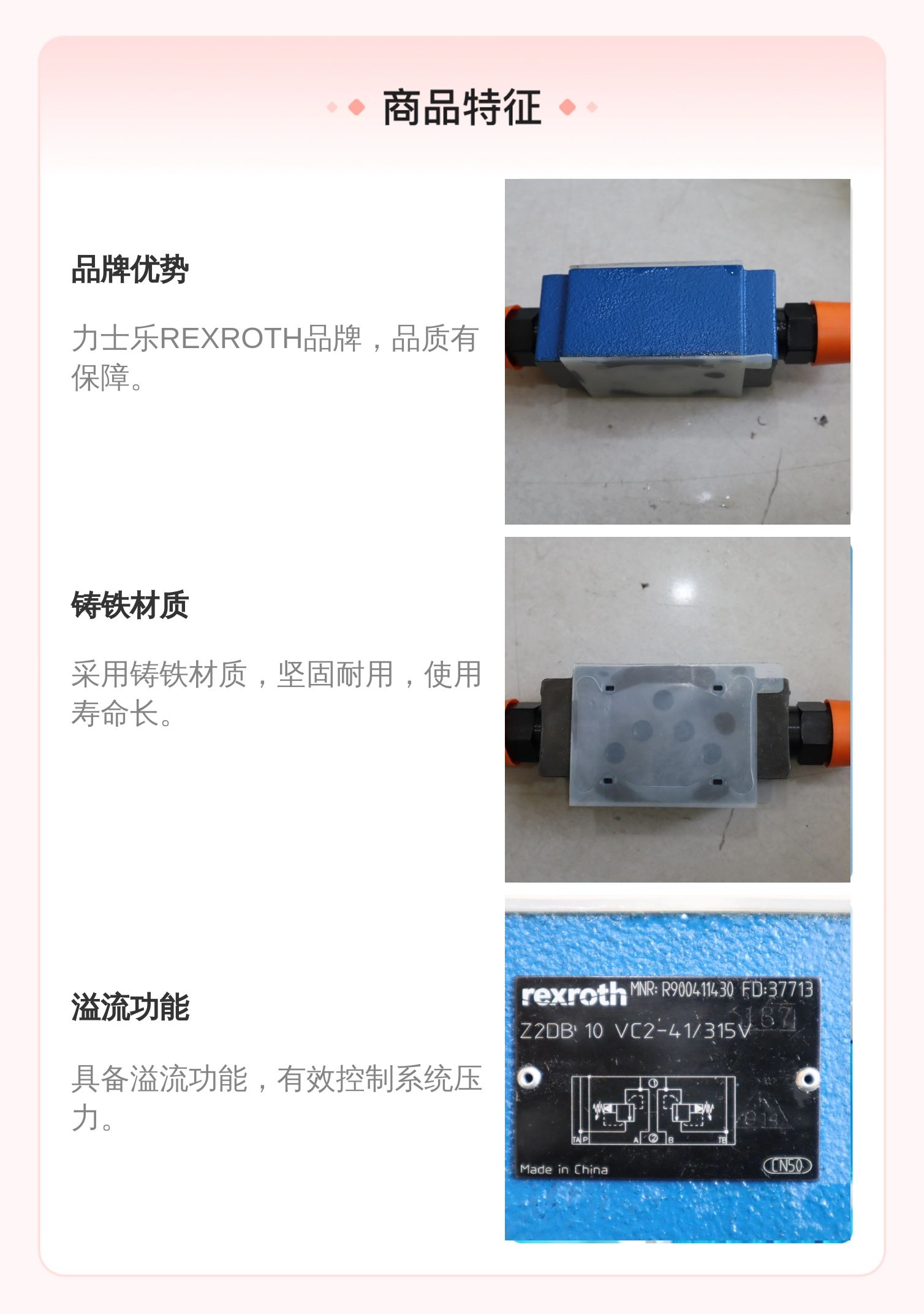 R900411430 Z2DB10VC2-42/315V Z2DB10VC2-40/315V 力士乐REXROTH阀