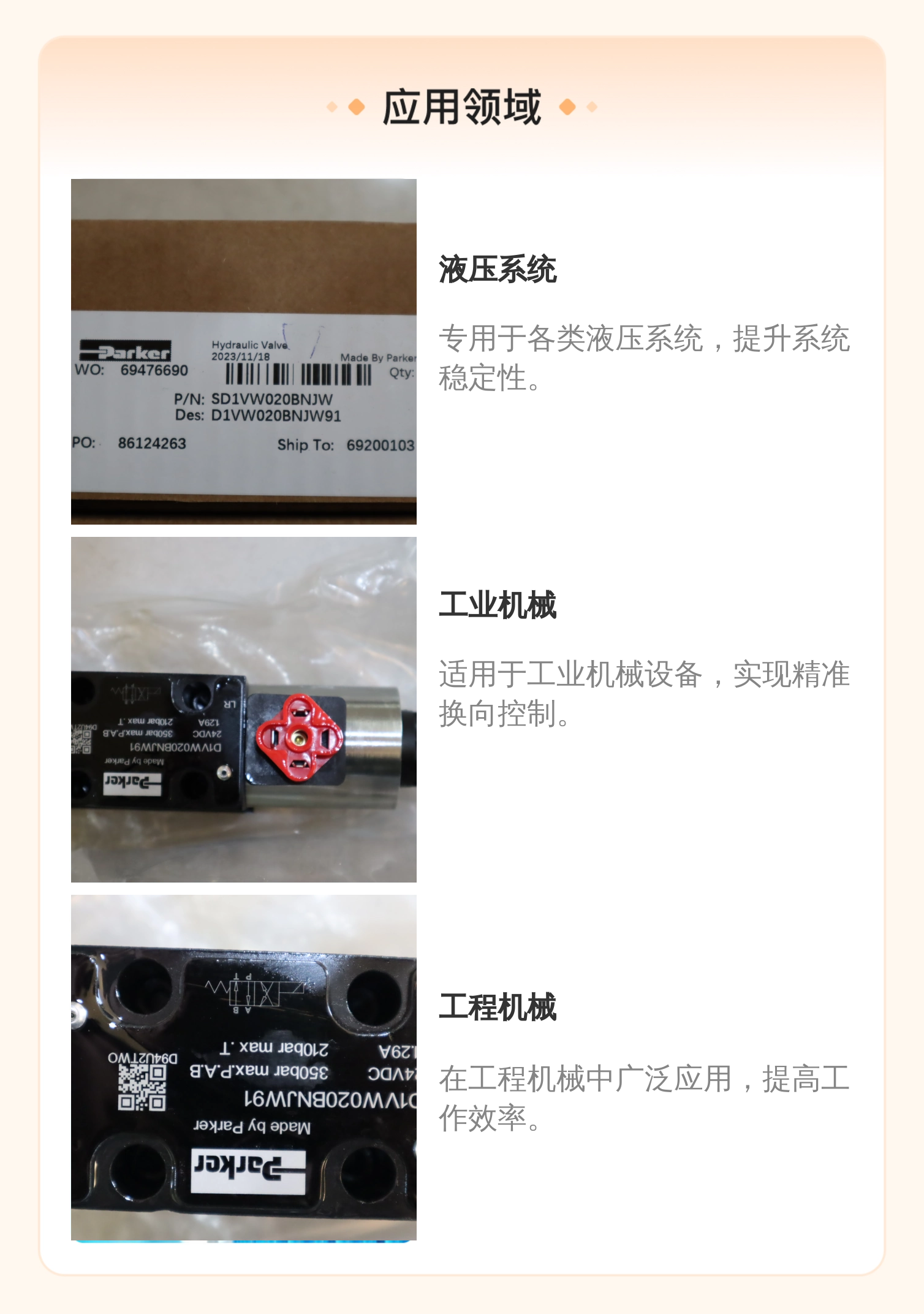 D1VW020BNJW91 SD1VW020BNJW 美国派克PARKER电磁阀