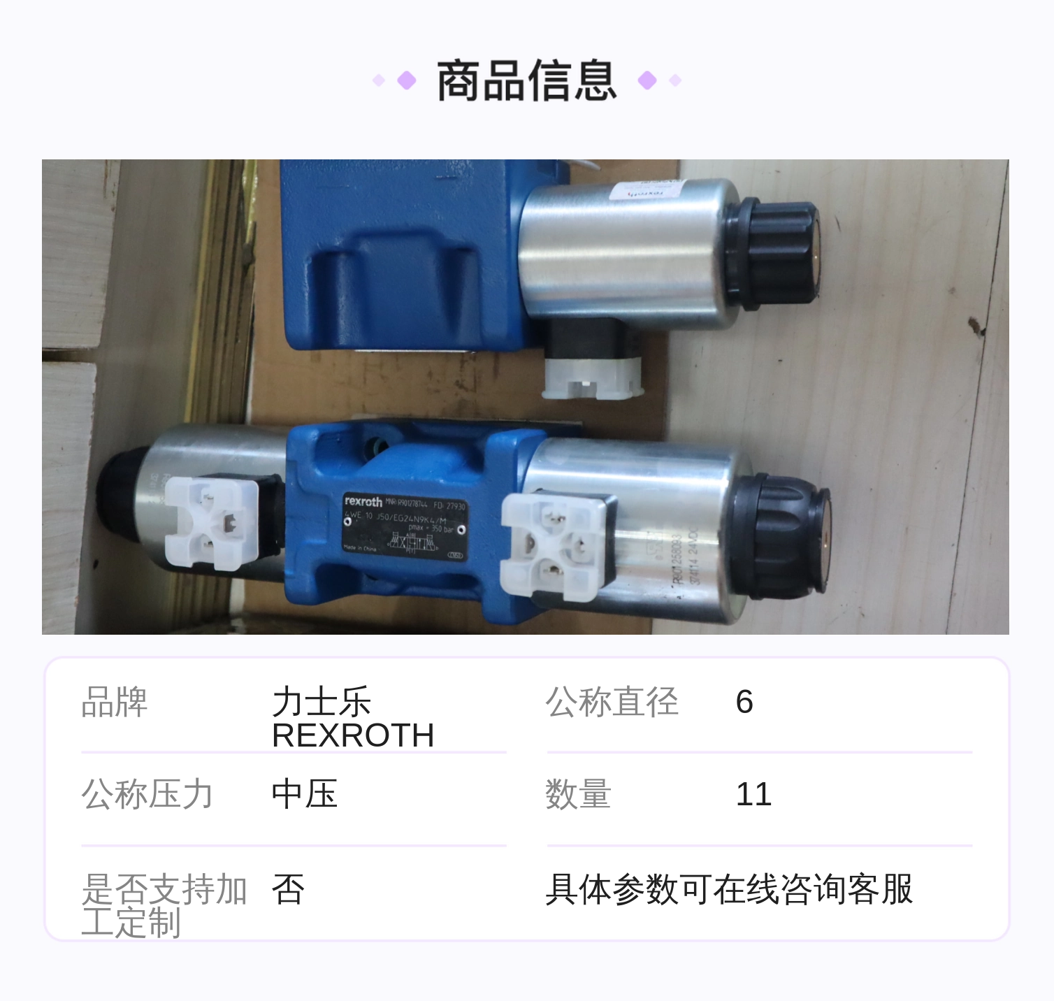 力士乐REXROTH蓝色铸铁电磁阀 R901391198型号