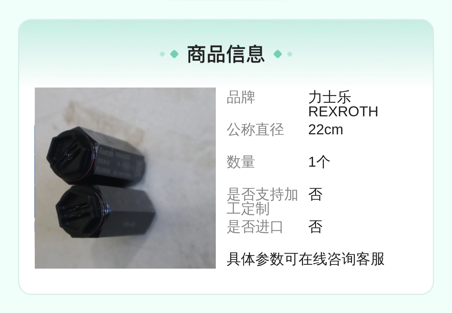 R900420531 S10A1.0/ 德国力士乐REXROTH单向阀