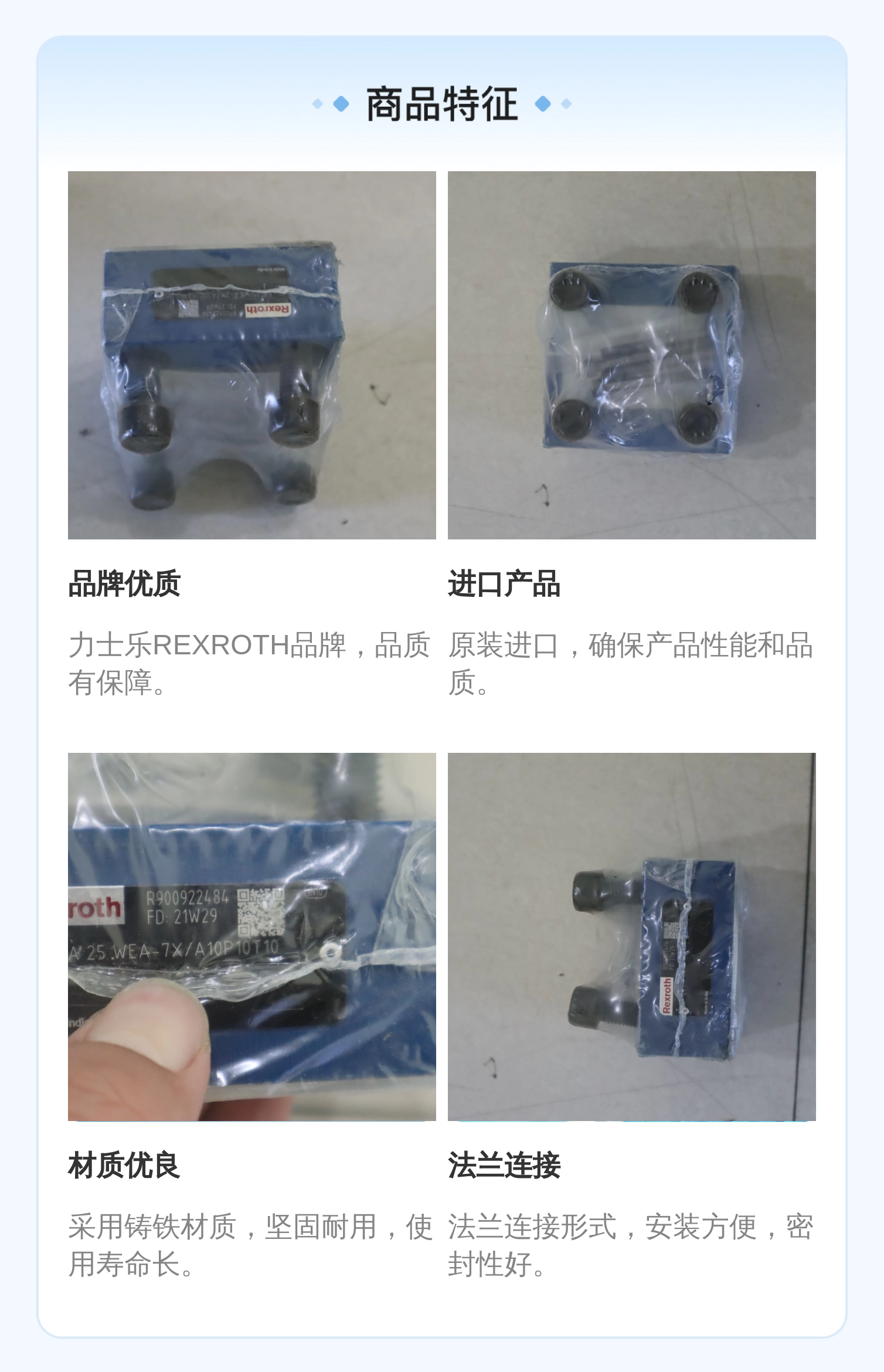 LFA25WEA-7X/A10P10T10 R900922484 德国力士乐REXROTH插装阀盖板