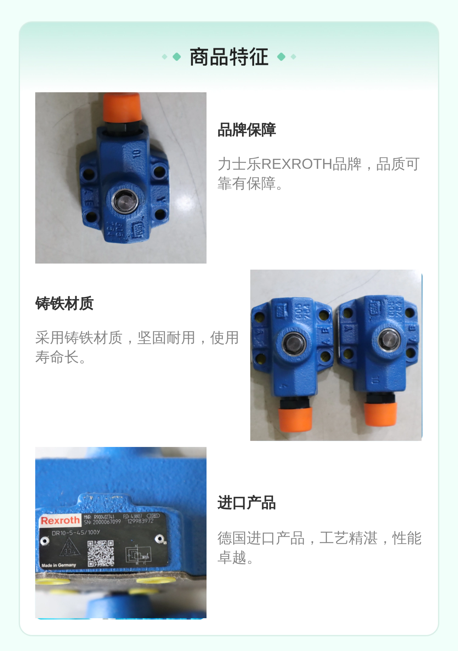 力士乐REXROTH蓝色铸铁减压阀 R900402741型号