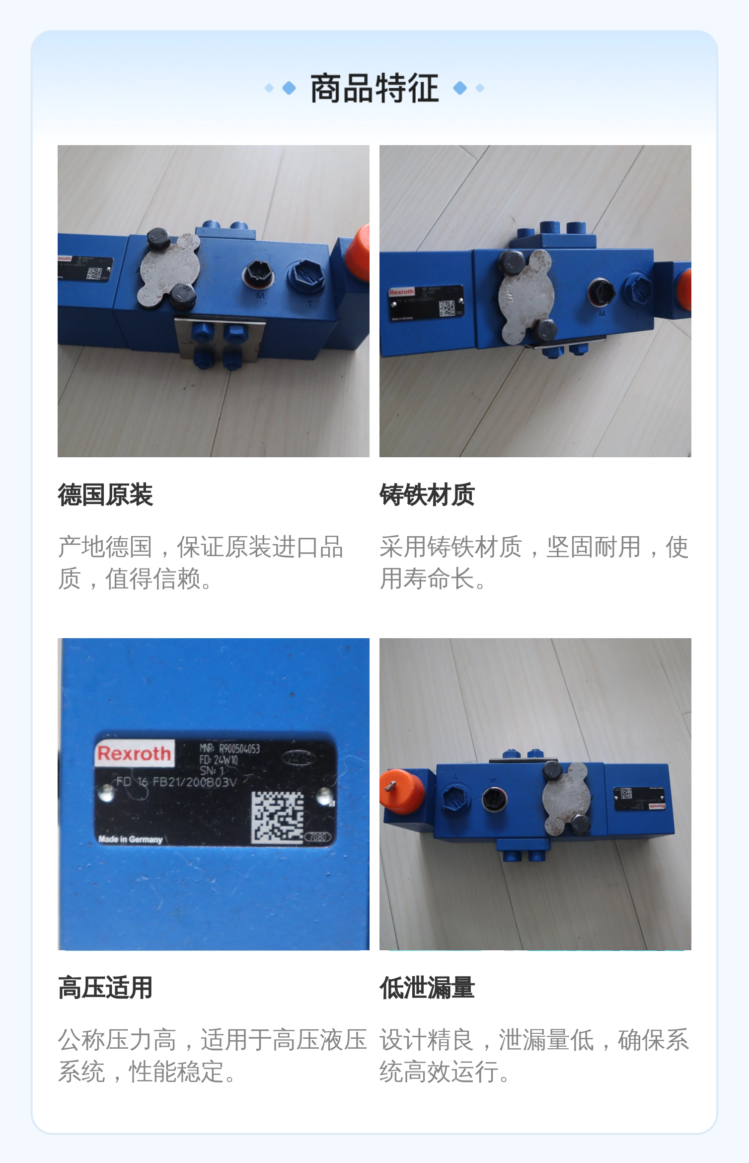 力士乐REXROTH精品平衡阀R900504053 德国原产铸铁材质
