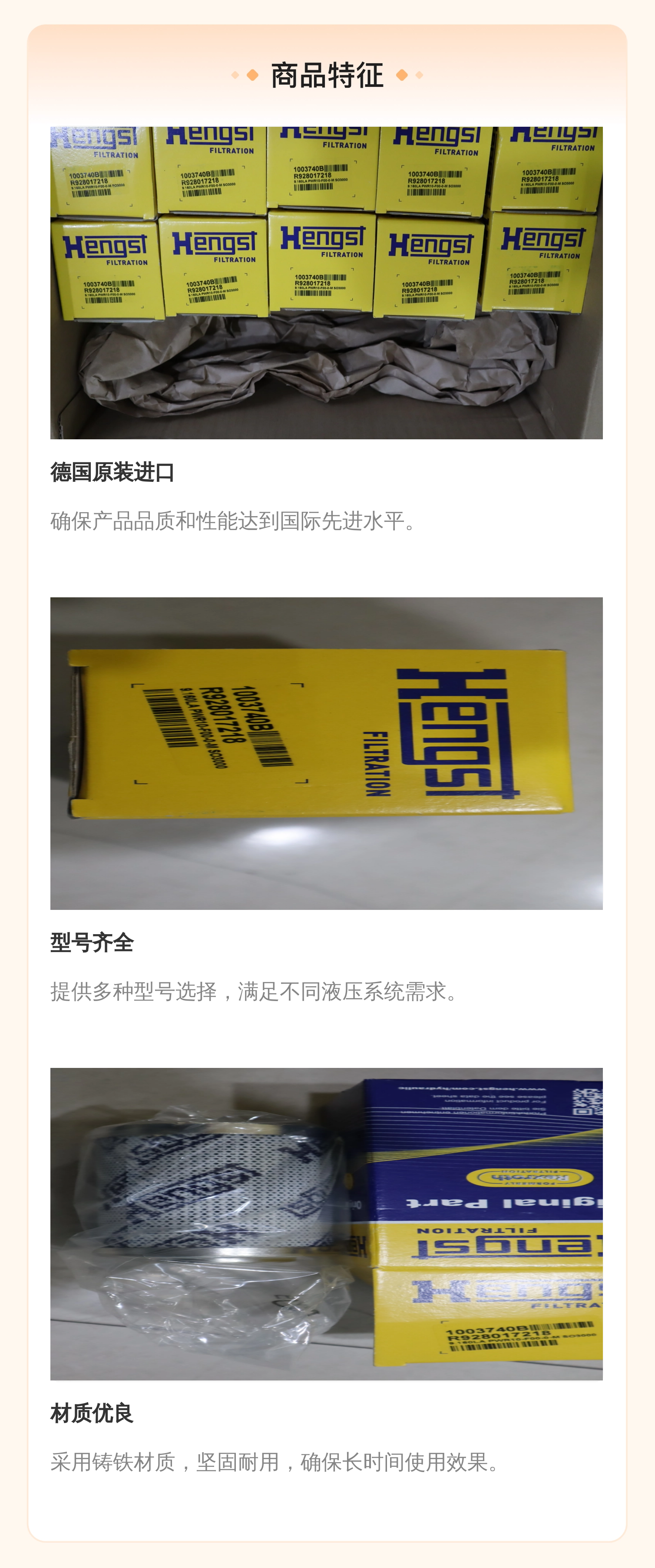 力士乐REXROTH滤芯1003740B R928 德国原装进口液压系统配件