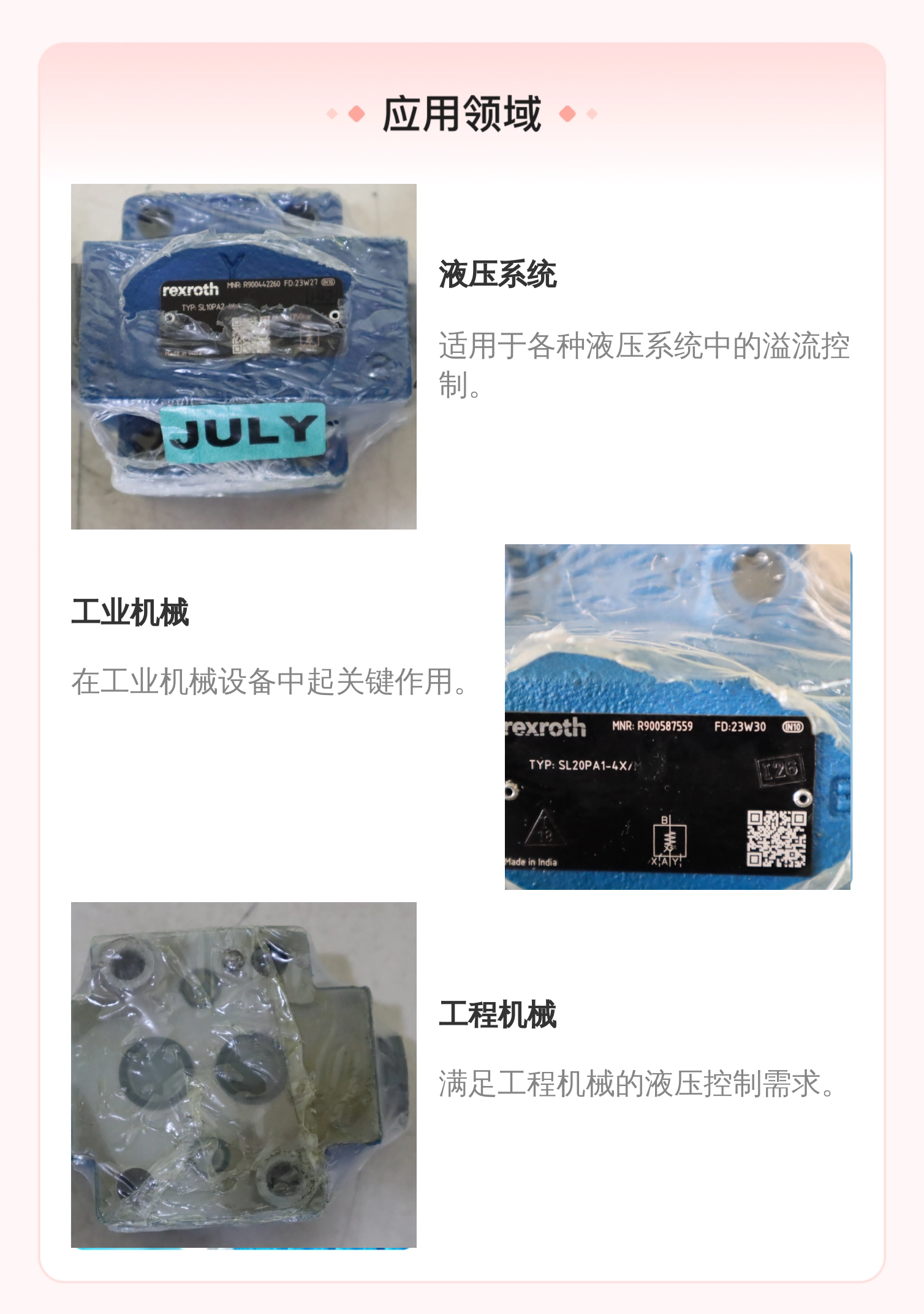 力士乐REXROTH SL20PA1单向阀 公称6cm 铸铁材质 进口溢流阀