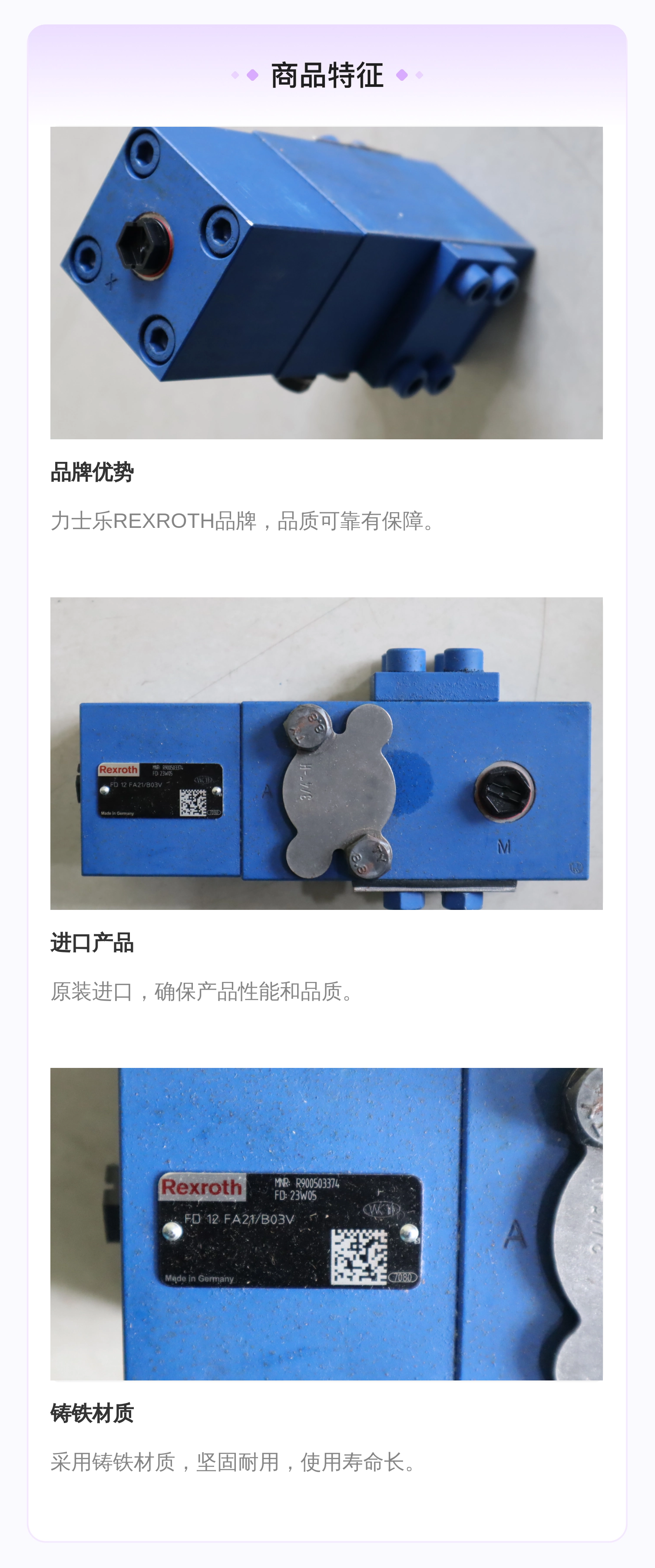 FD12FA21/B03V FD12FA20/B03V R900503374 德国力士乐REXROTH平衡阀