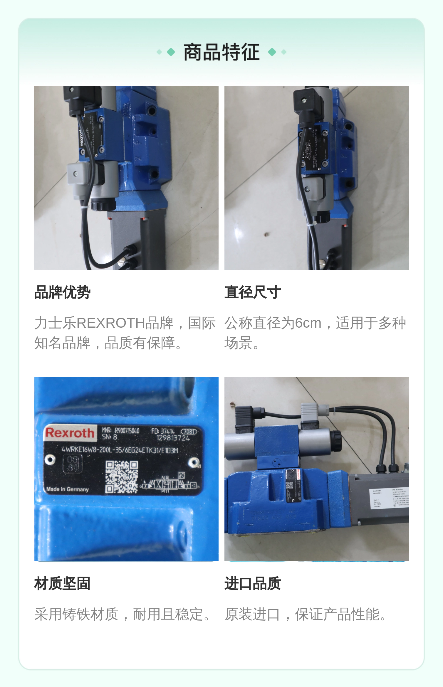 德国力士乐REXROTH品牌6cm直径蓝色铸铁材质伺服阀