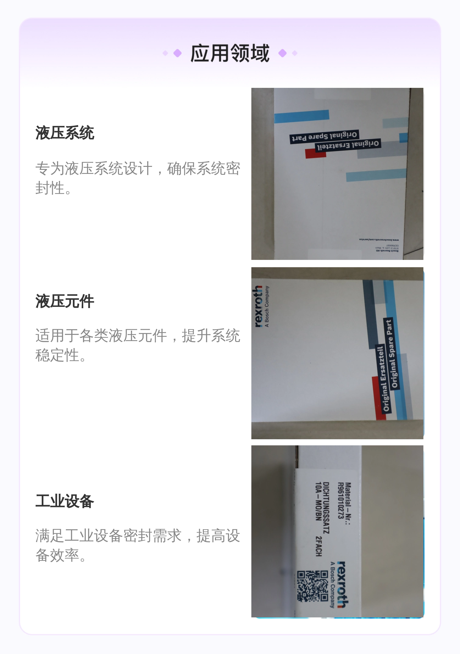 力士乐REXROTH蓝色铸铁密封套件R961010273液压系统用