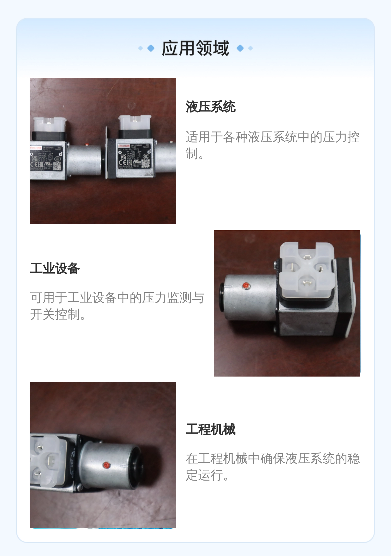 德国力士乐REXROTH蓝色铸铁压力开关R901099808